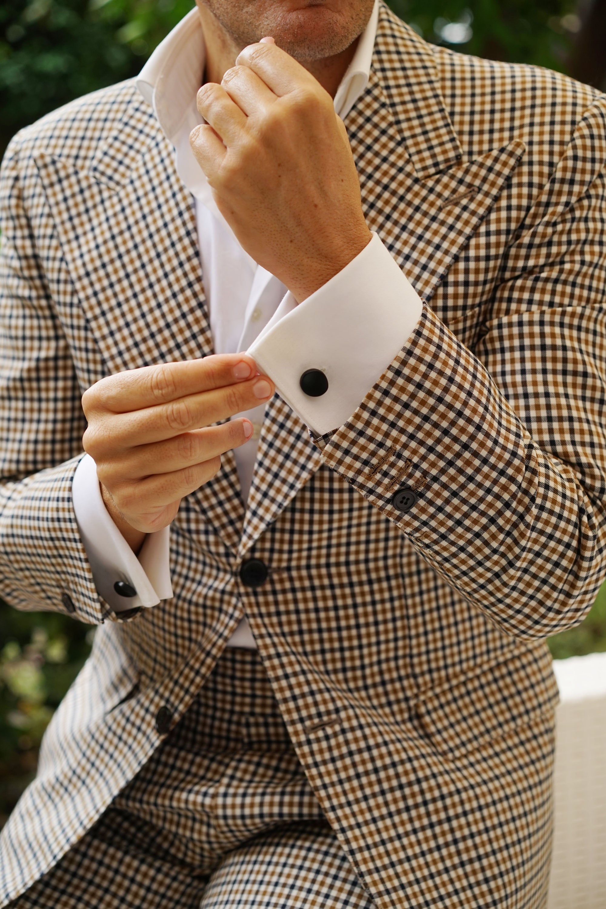 Cauldron Matte Black Stone Cufflinks