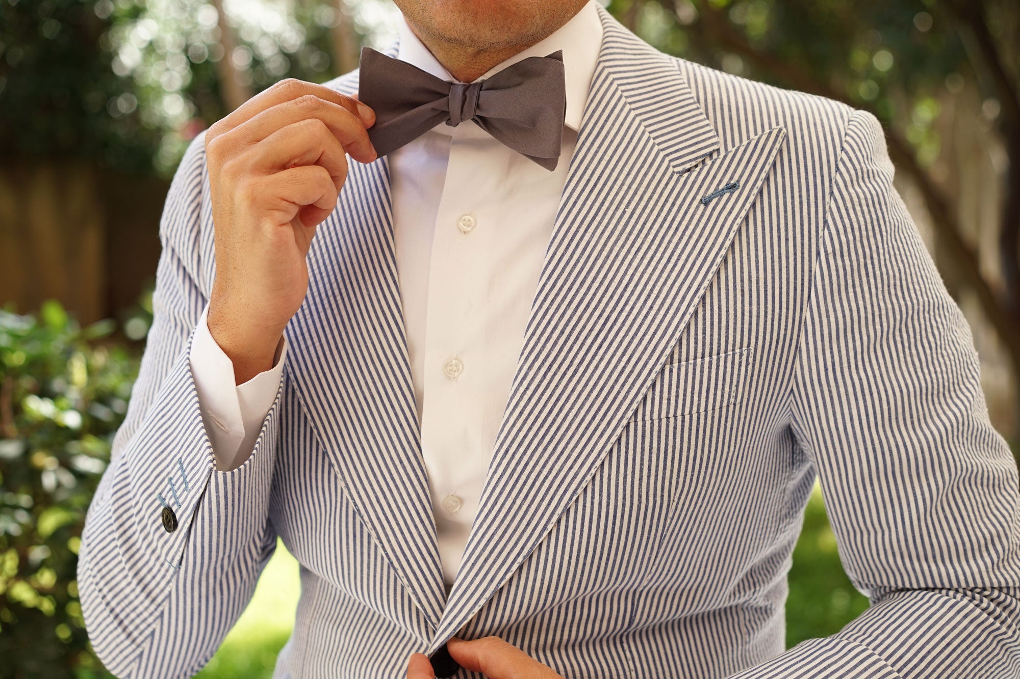 Brown Cotton Self Tie Bow Tie