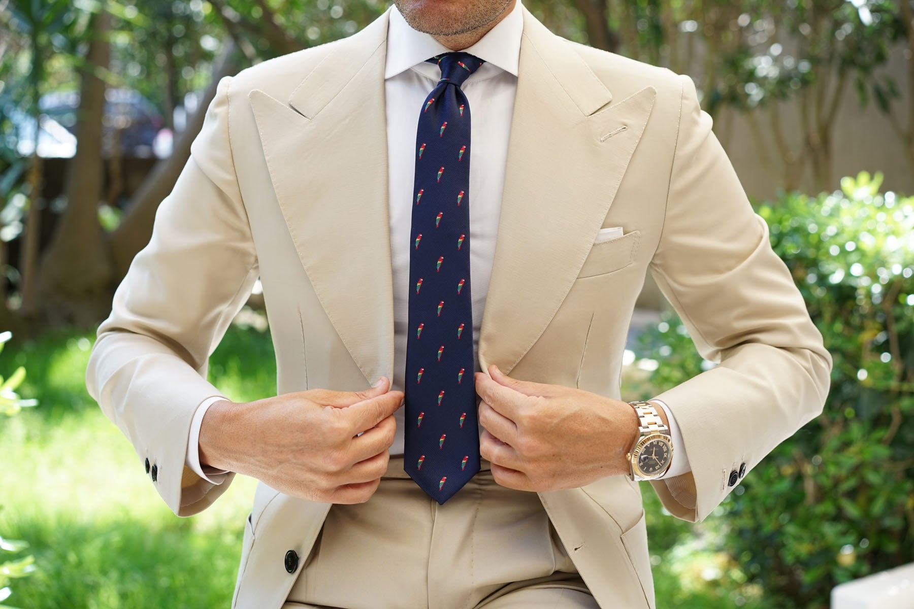 Rainbow Parrot Skinny Tie