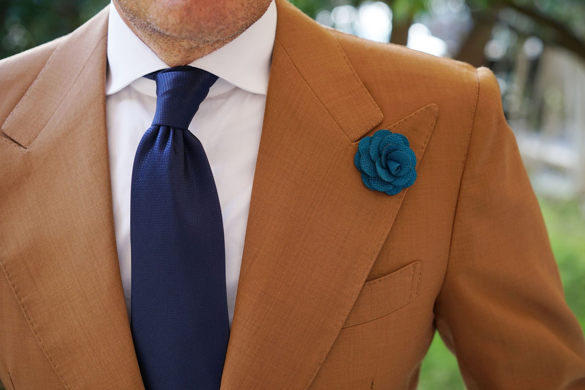 Teal Lapel Flower