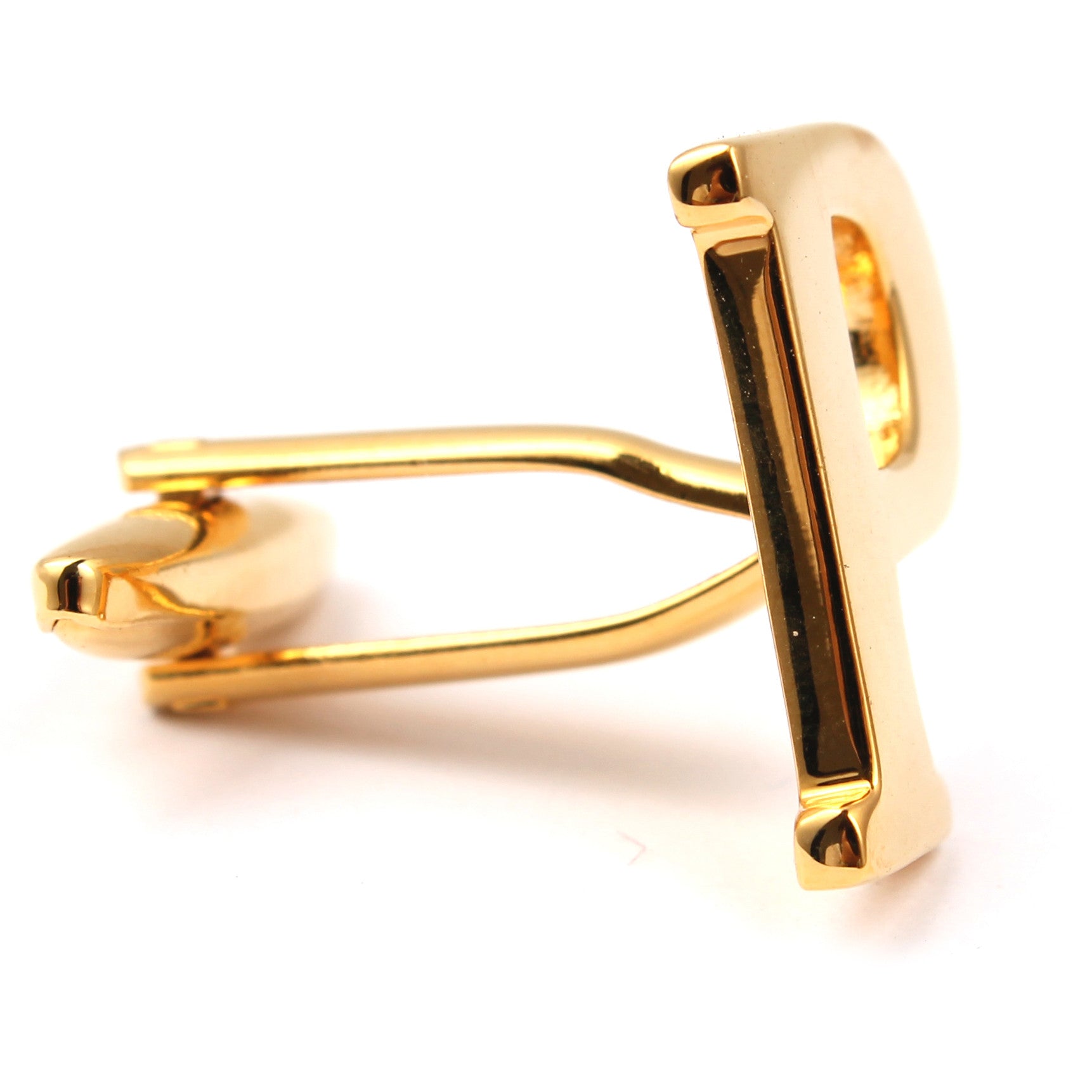 Letter P Gold Cufflinks