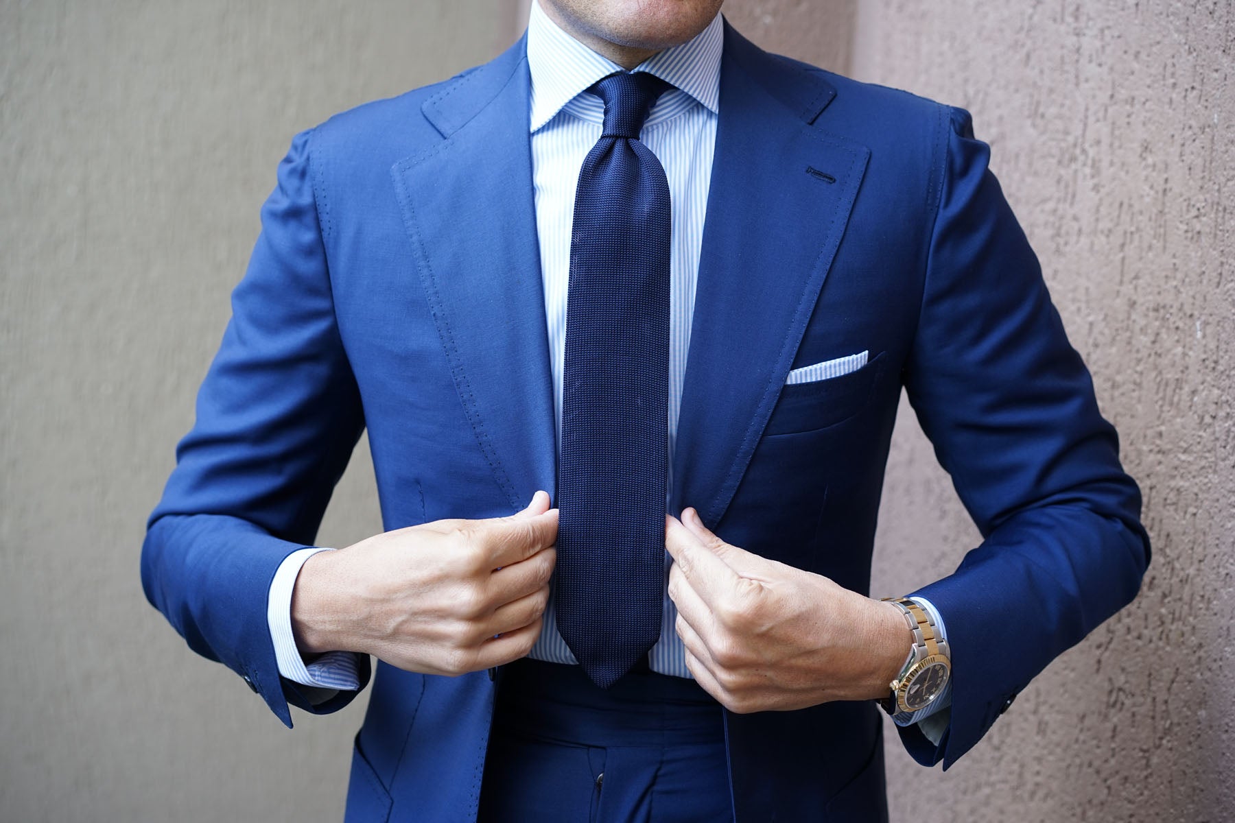 Tristful Navy Knitted Tie