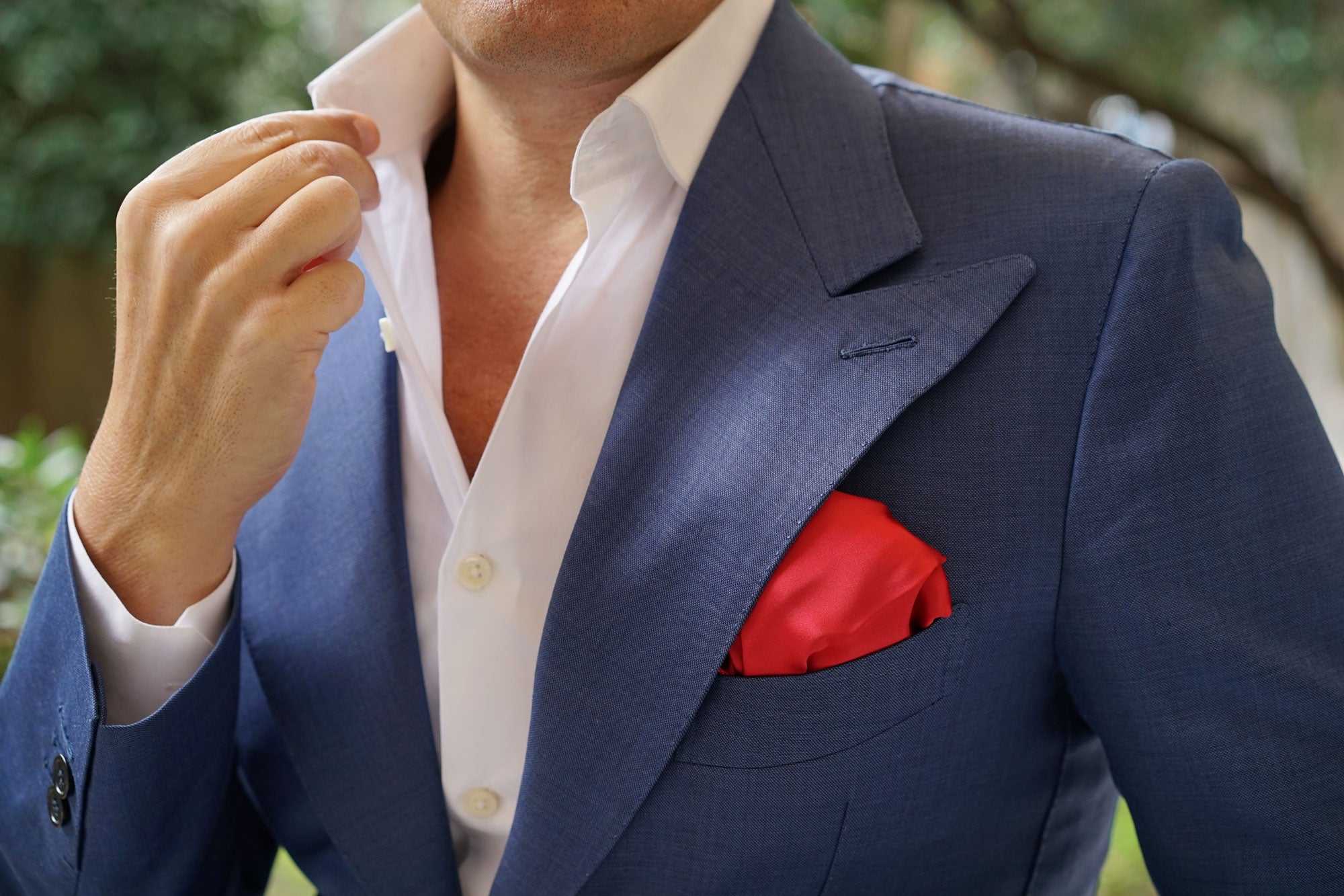 Apple Maroon Satin Pocket Square