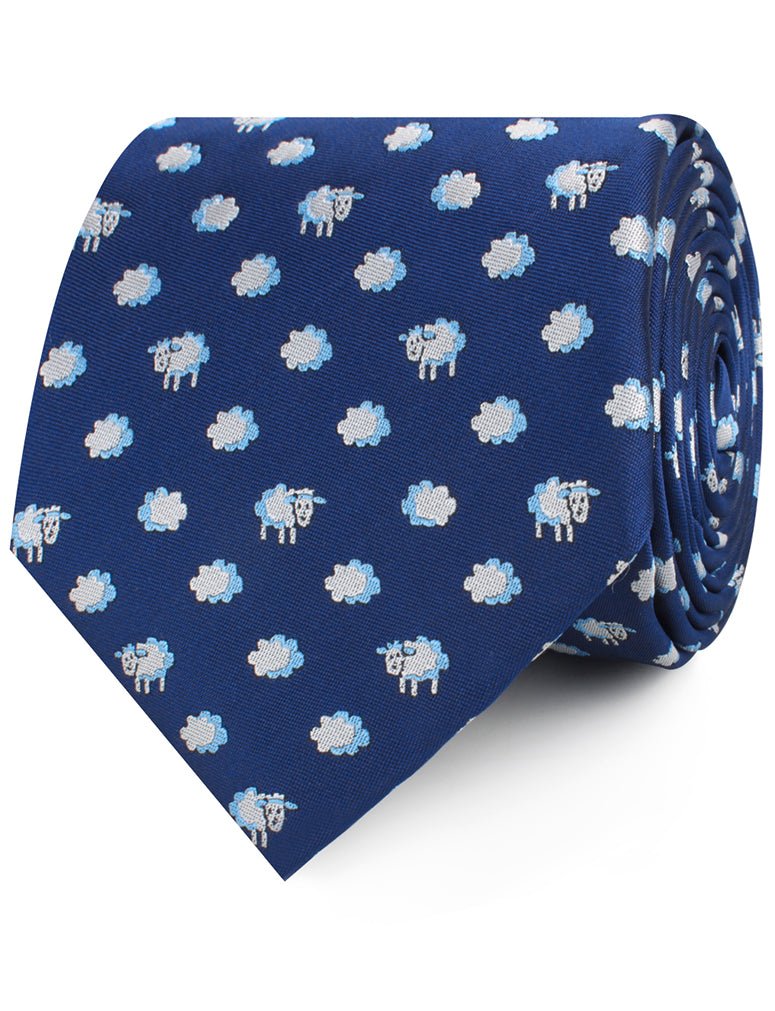 Sleepy Sheep Blue Necktie