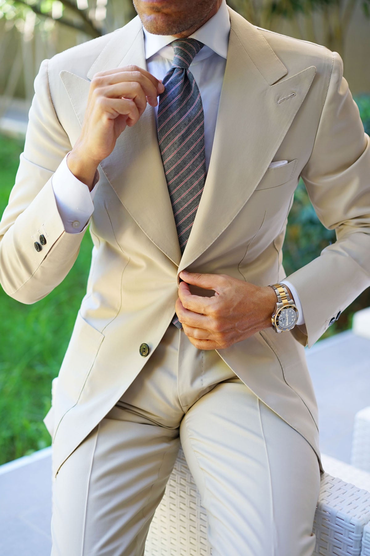 Cherry Red Pinstripe Tie