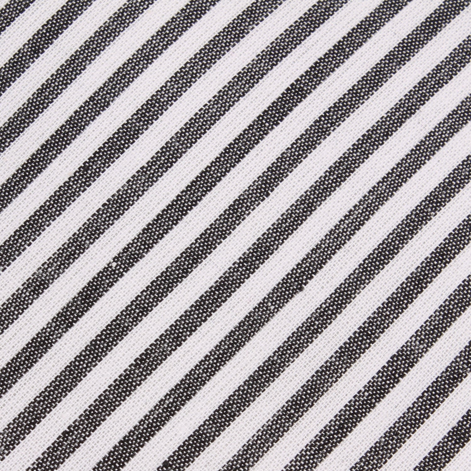 Black and White Chalk Stripes Cotton Skinny Tie