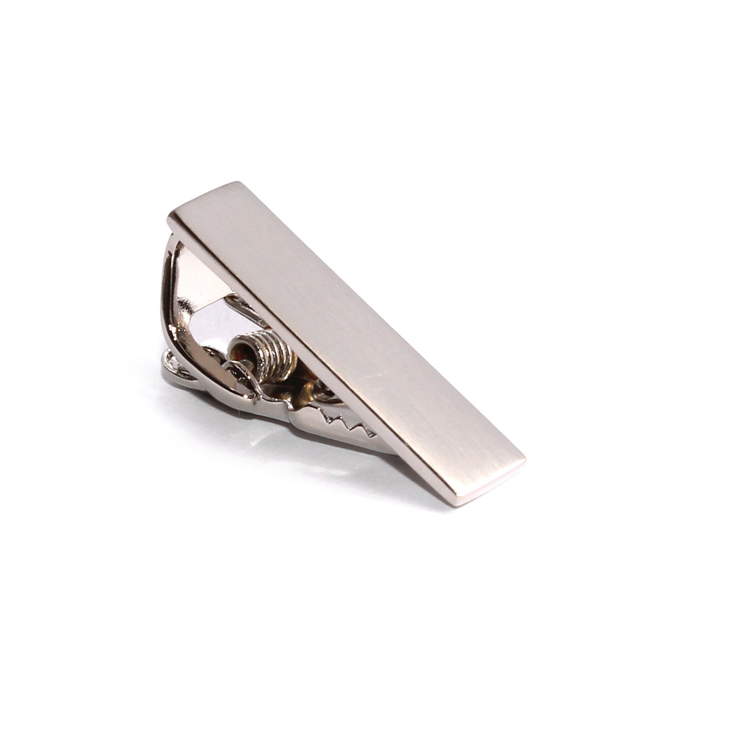 Mini Brushed Silver Skinny Tie Bar