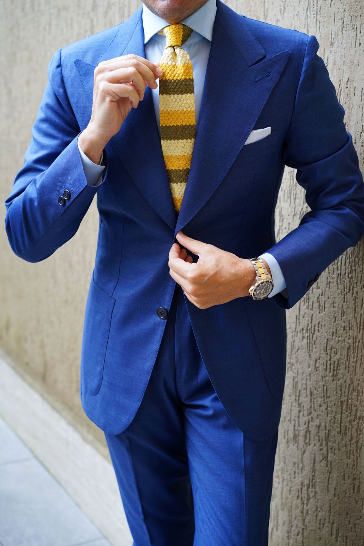 Three Shades of Yellow Knitted Tie