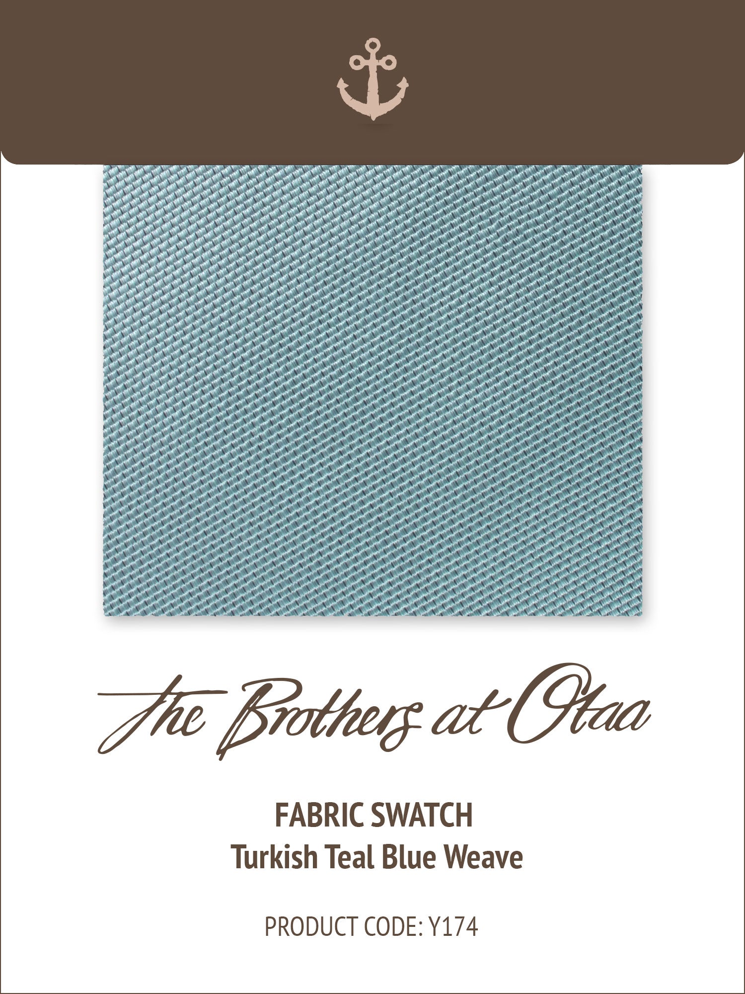 Fabric Swatch (Y174) - Turkish Teal Blue Weave