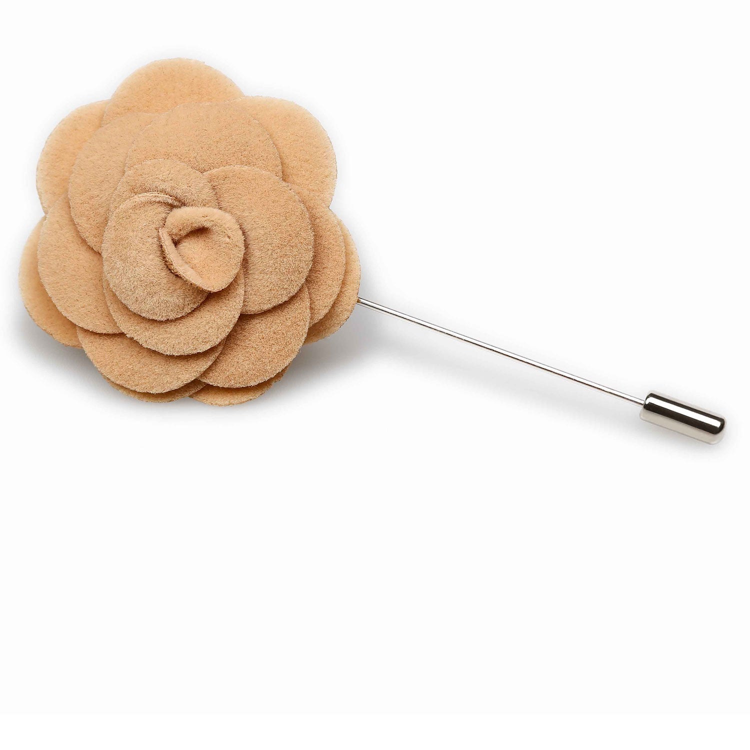 Cappuccino Velvet Lapel Flower