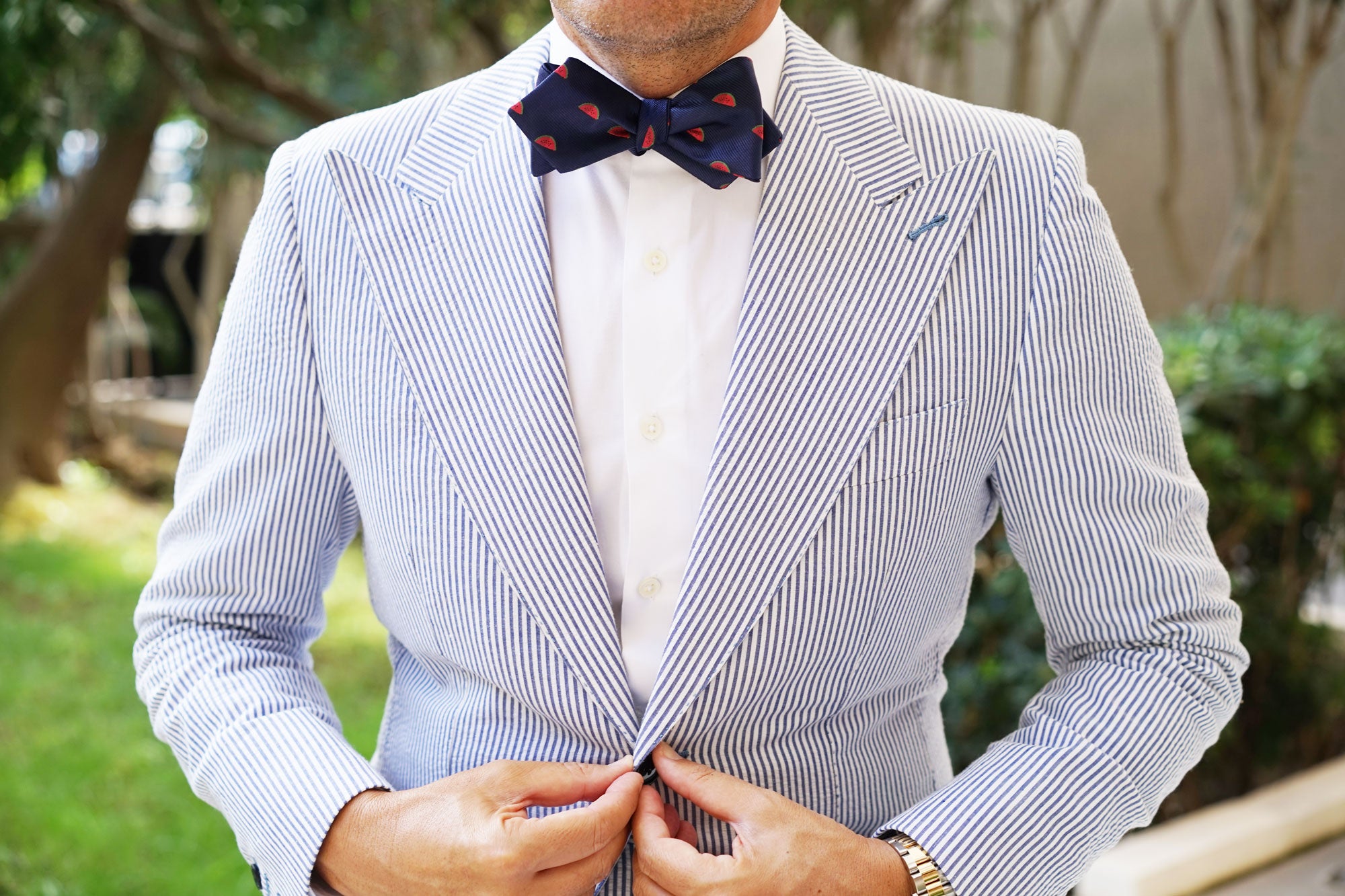 Watermelon Diamond Self Bow Tie