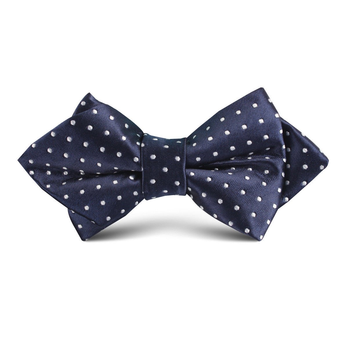 Midnight Blue Mini Pin Dots Kids Diamond Bow Tie