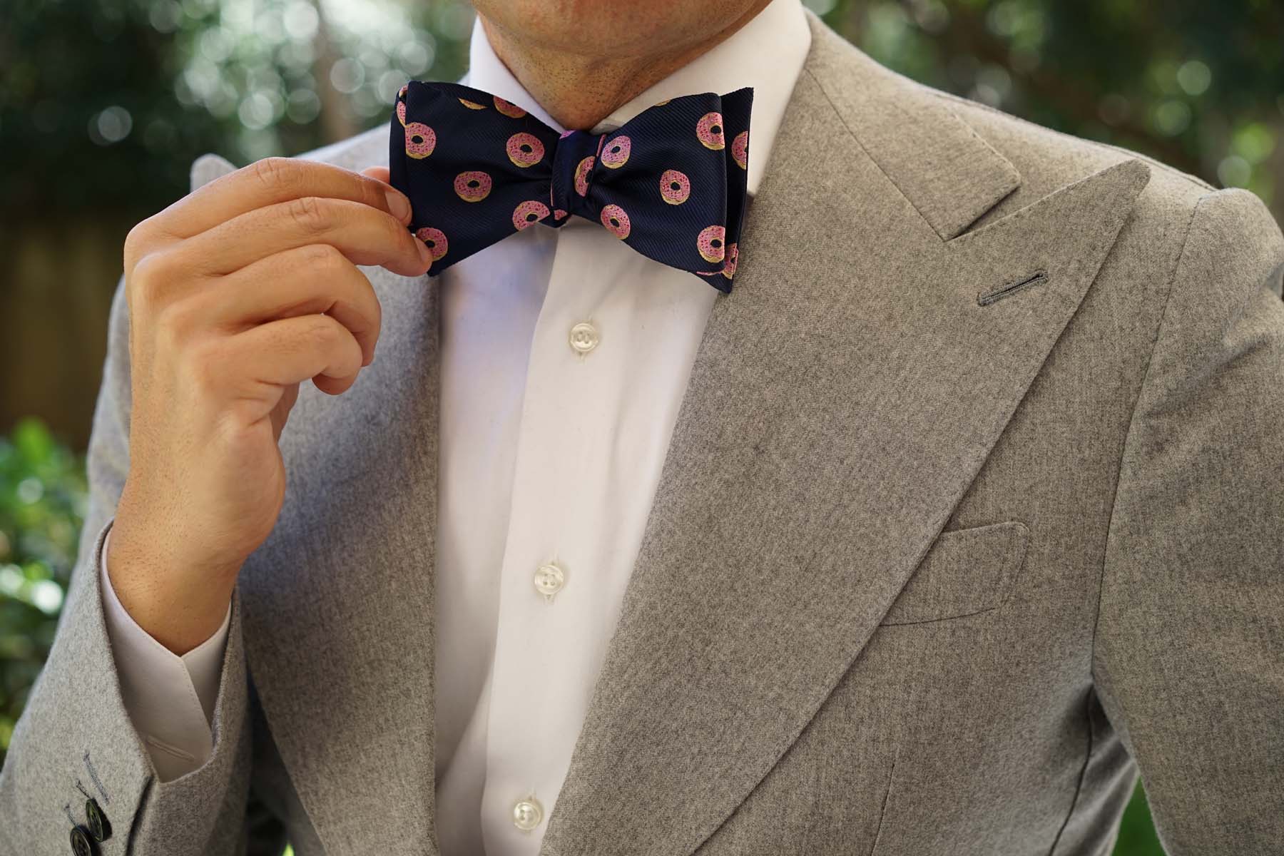 Pink Donuts Self Bow Tie