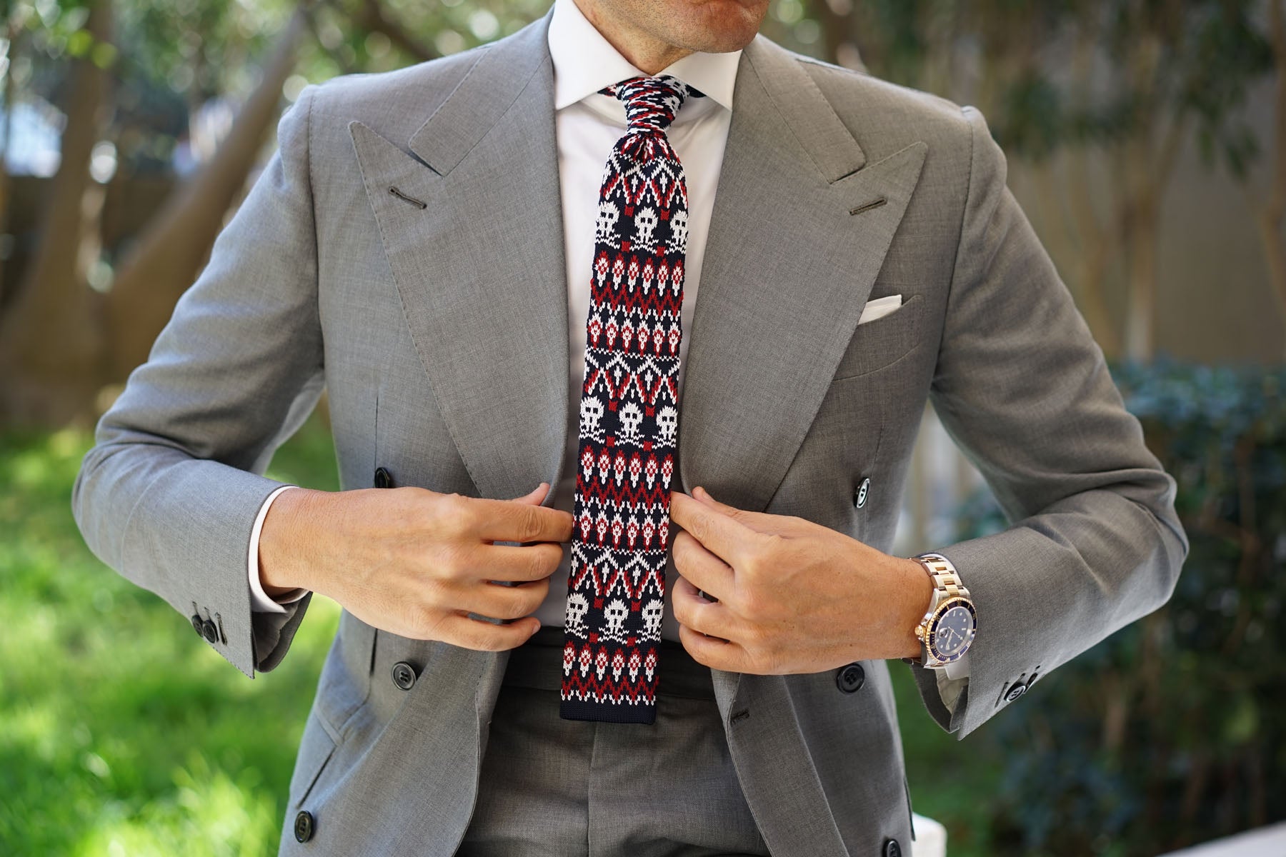 Mr Nixon Skull Knitted Tie