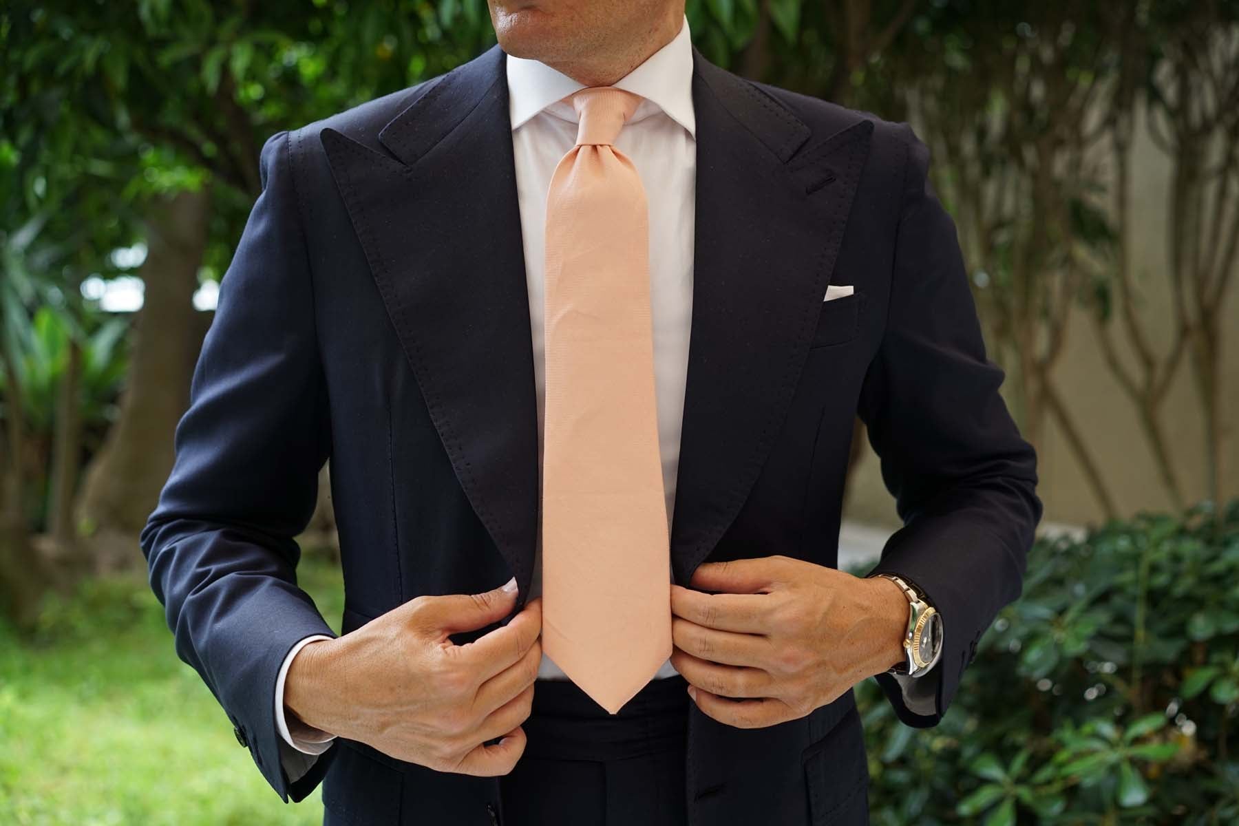 Blush Beige Linen Necktie