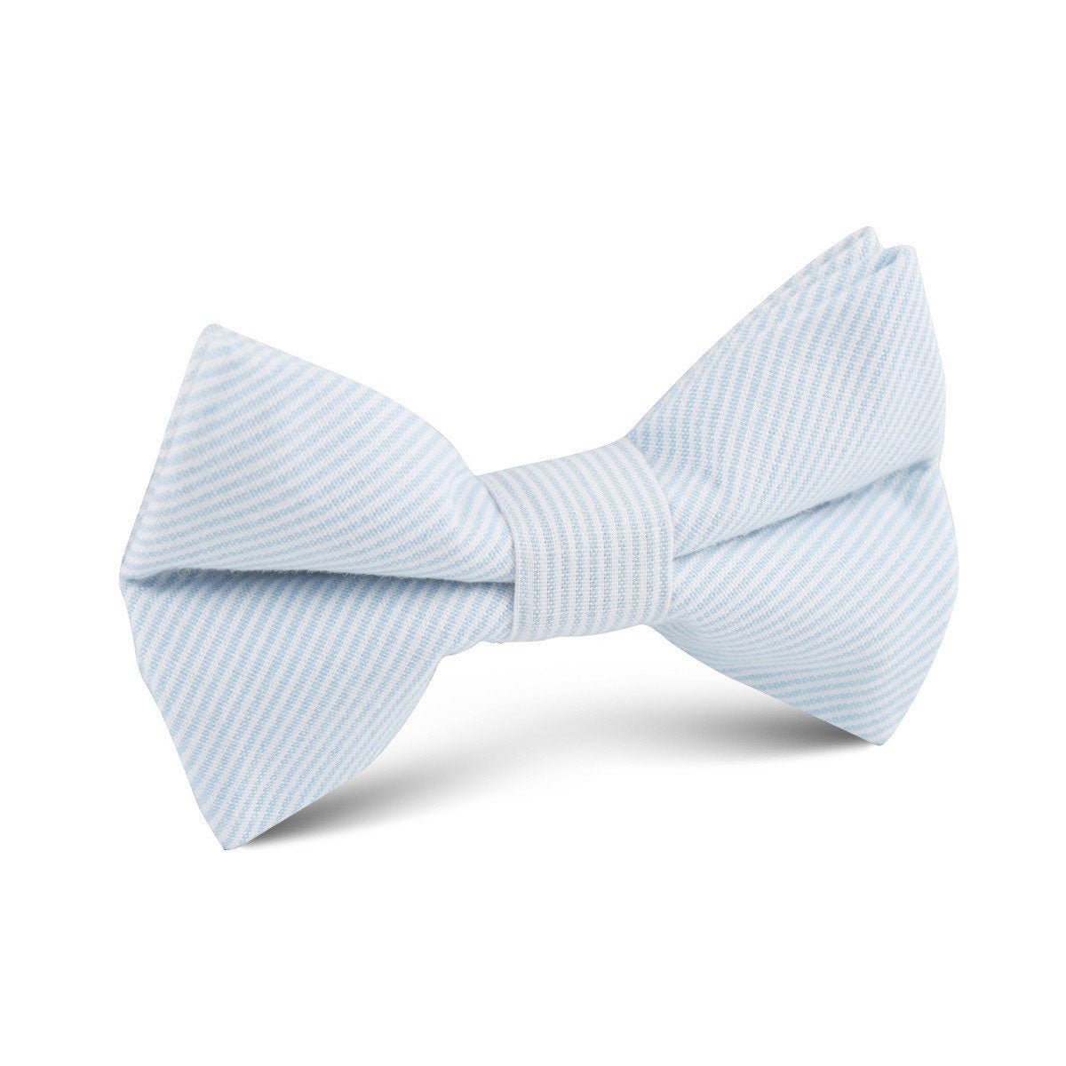 Light Blue Pinstripes Cotton Kids Bow Tie