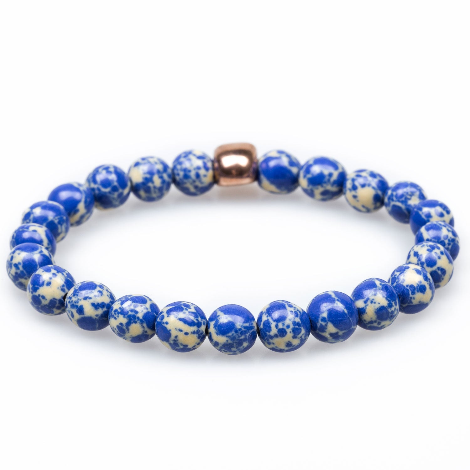 Aokiji Sodalite Rose Gold Skull Bracelet