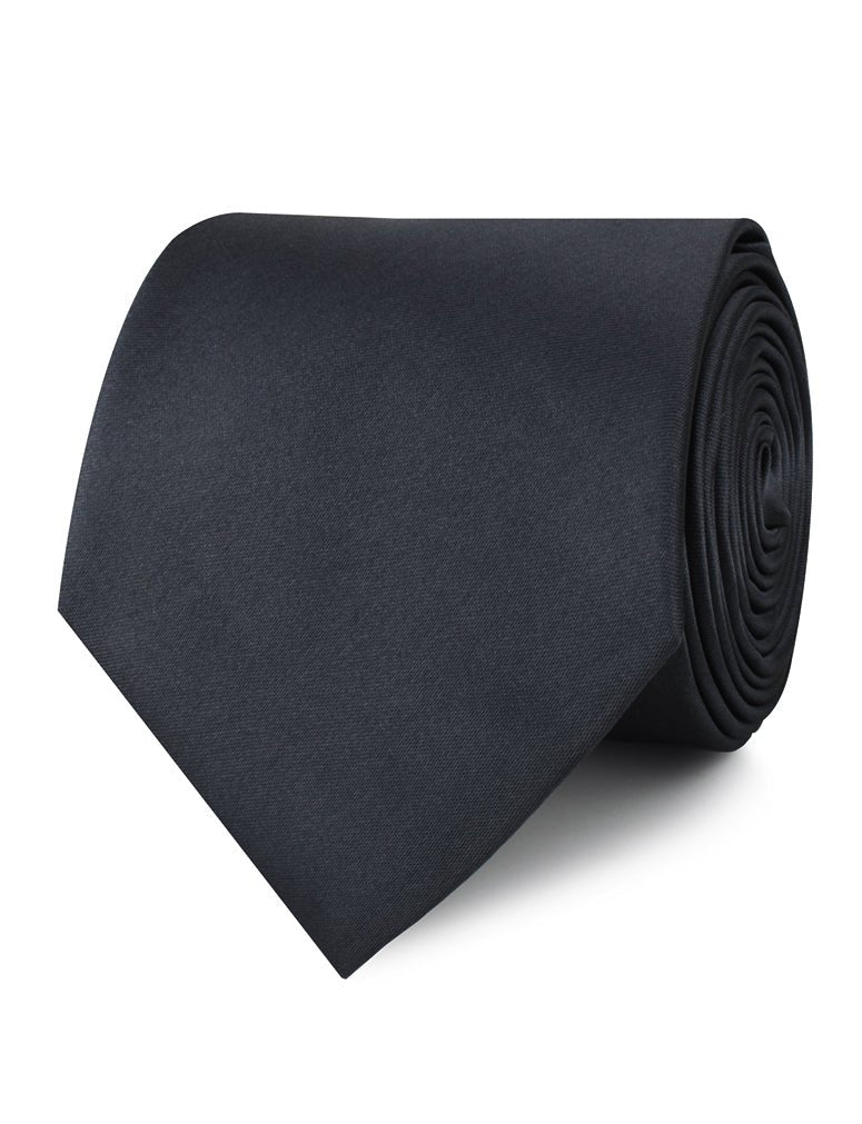 Gun Grey Satin Necktie