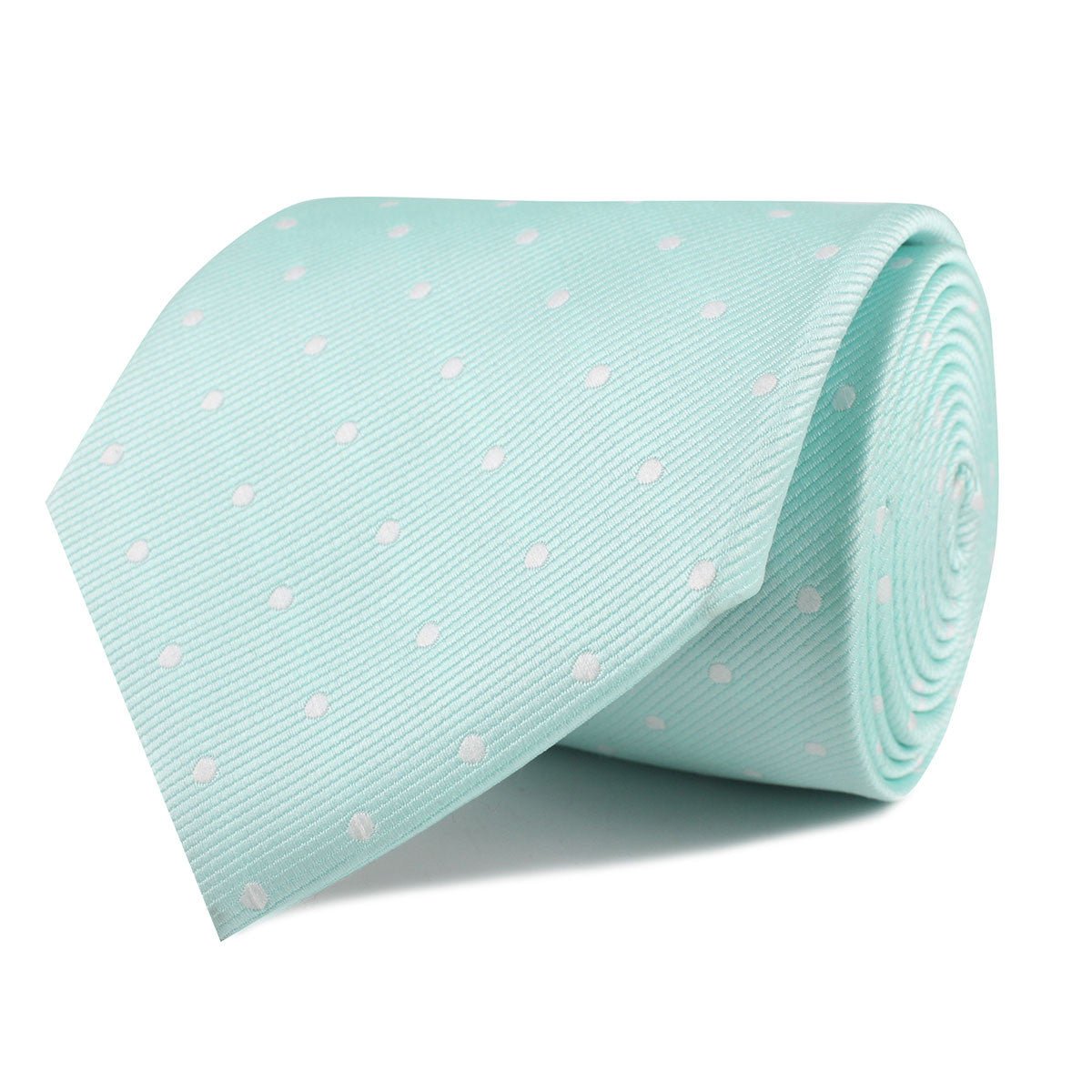 Mint Green with White Polka Dots Necktie