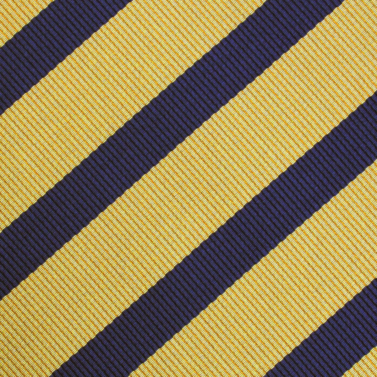 Navy Stripe Yellow Twill Kids Bow Tie