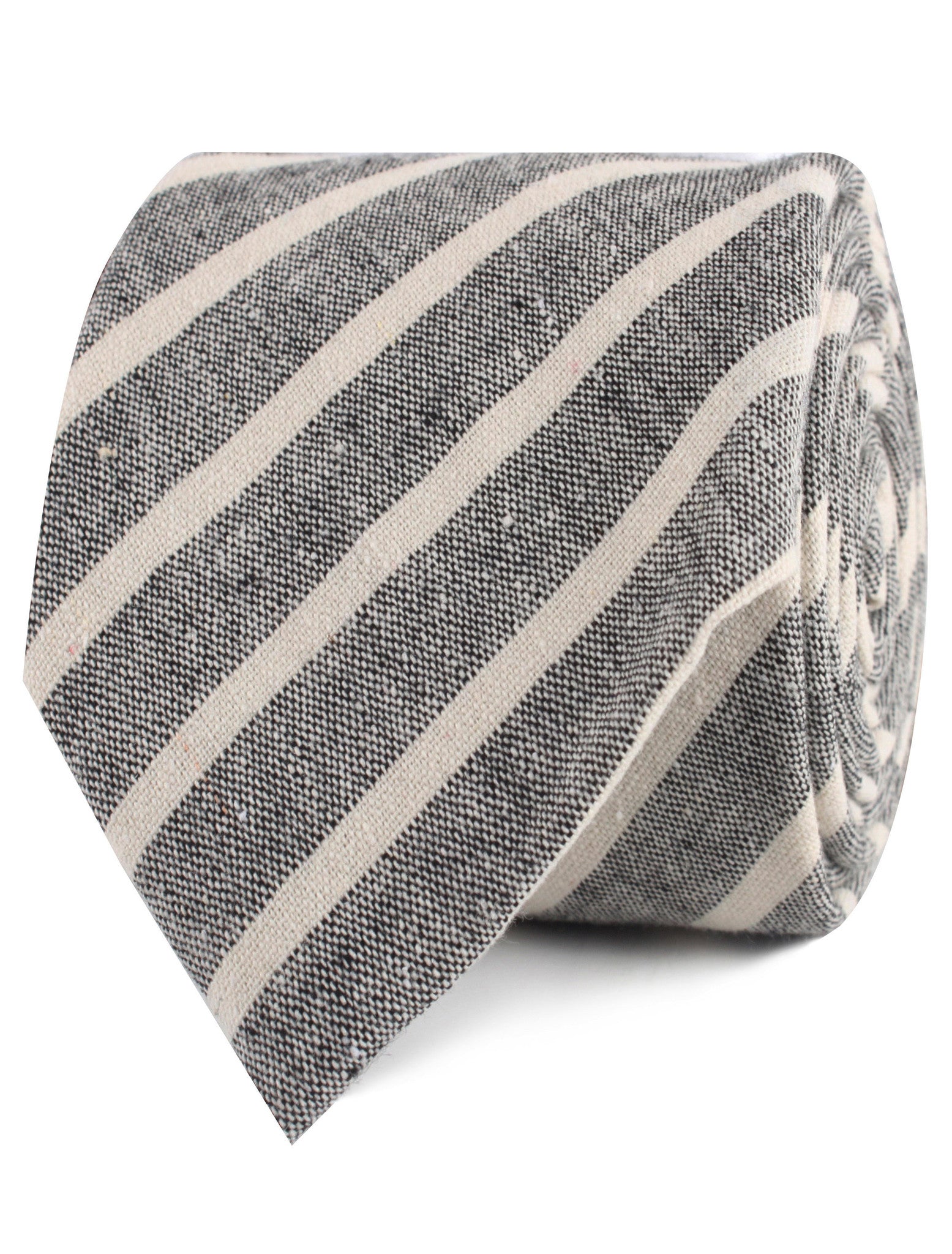 Adana Black Chalk Stripe Linen Tie