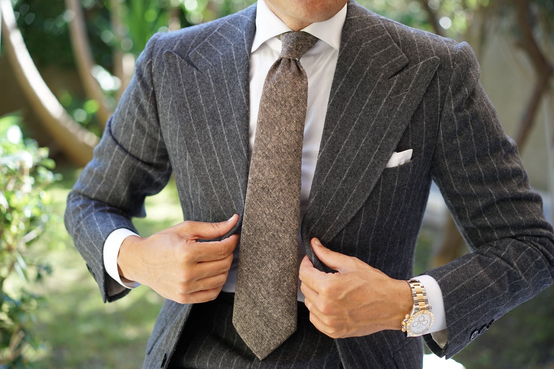 Raw Cocoa Sharkskin Tie