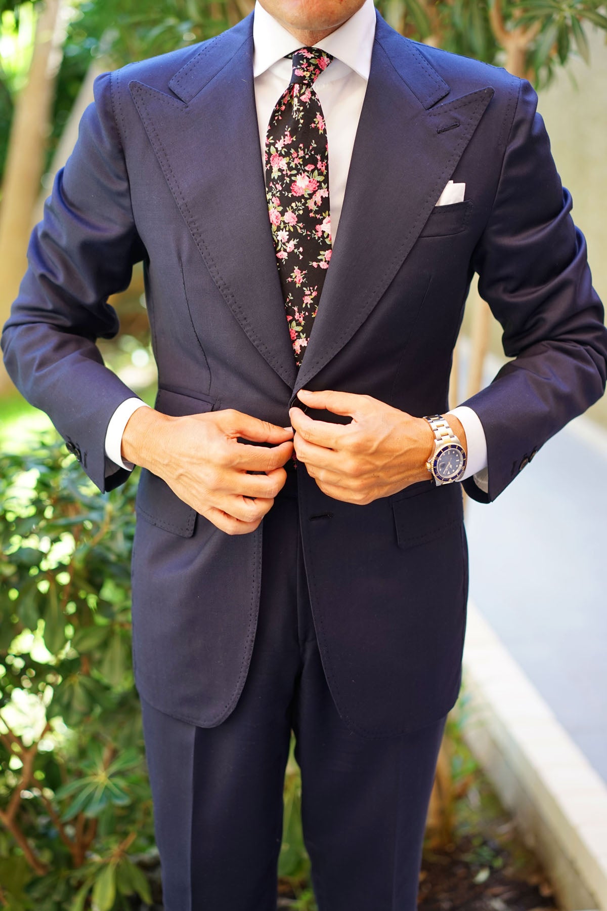 Carnation Floral Pink Tie