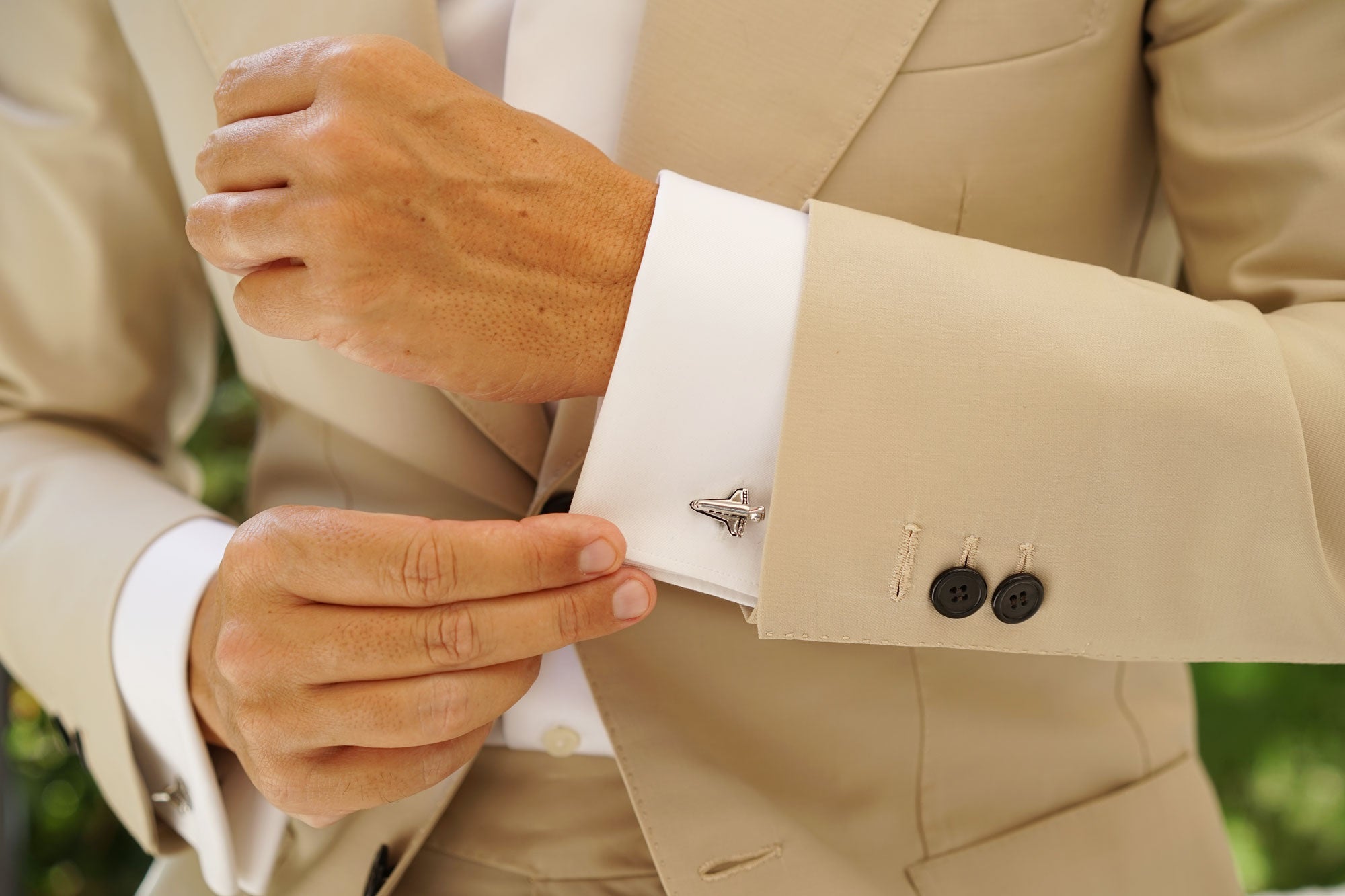 Silver Space Shuttle Cufflinks