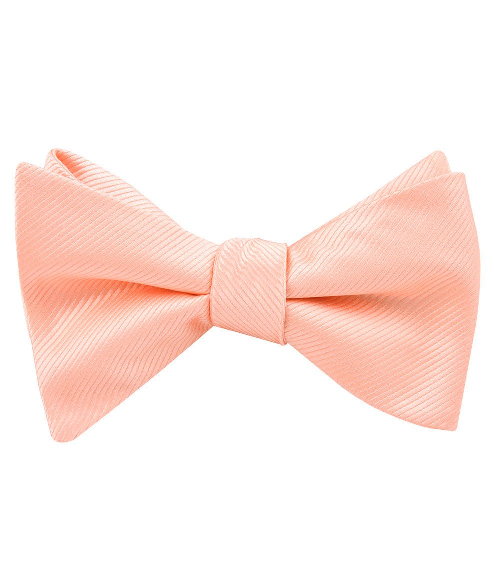 Salmon Frosty Pink Twill Self Bow Tie