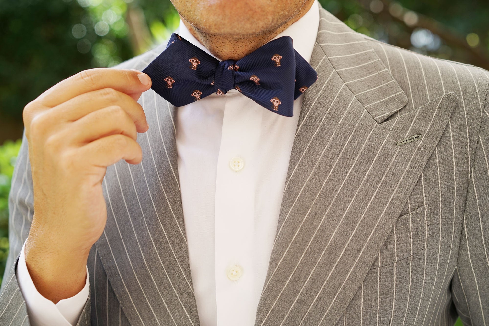 Monkey Diamond Self Bow Tie