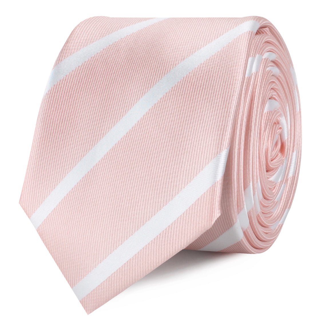 Blush Pink Striped Skinny Tie