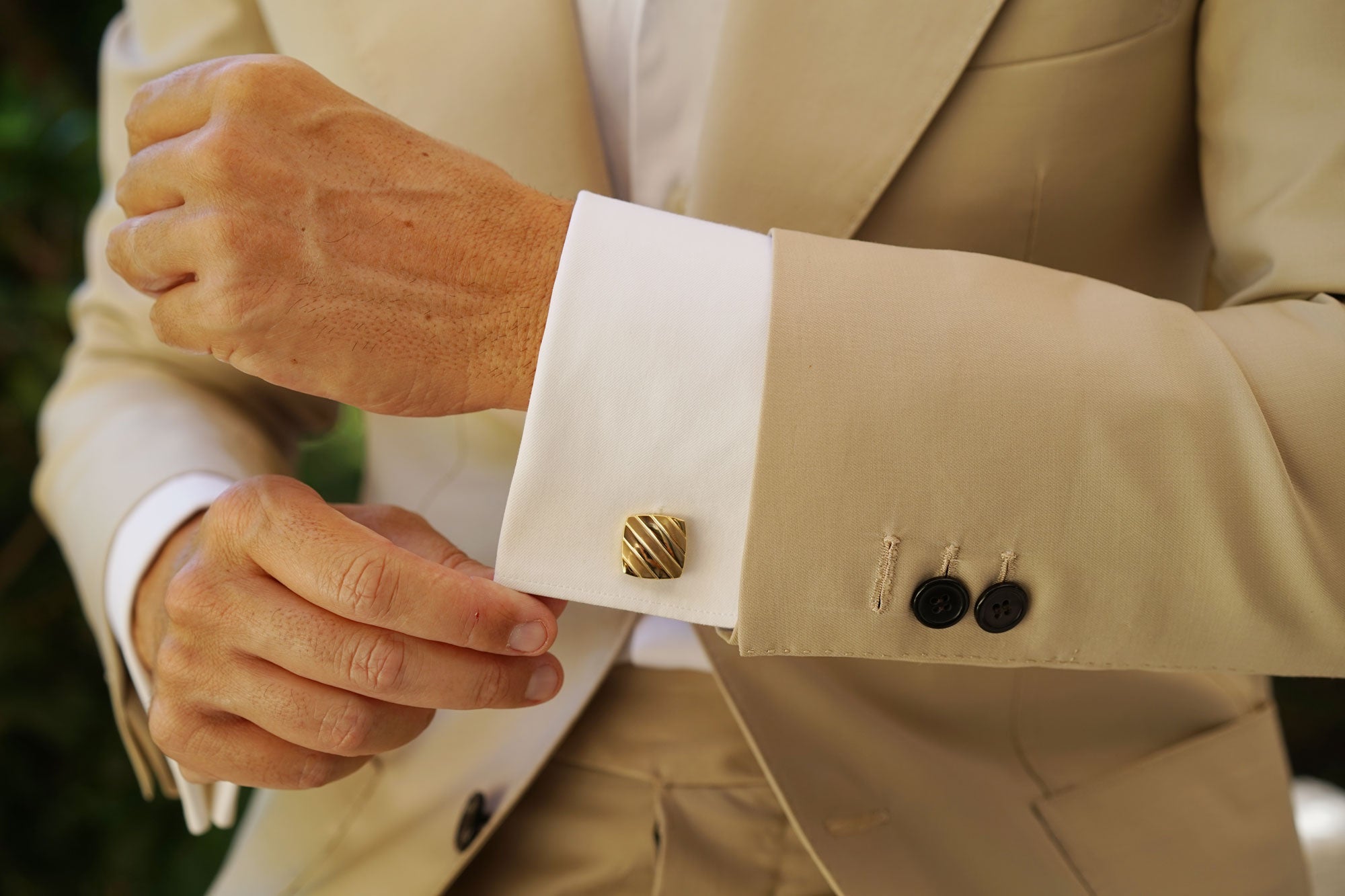 Great Khan Brushed Gold Cufflinks