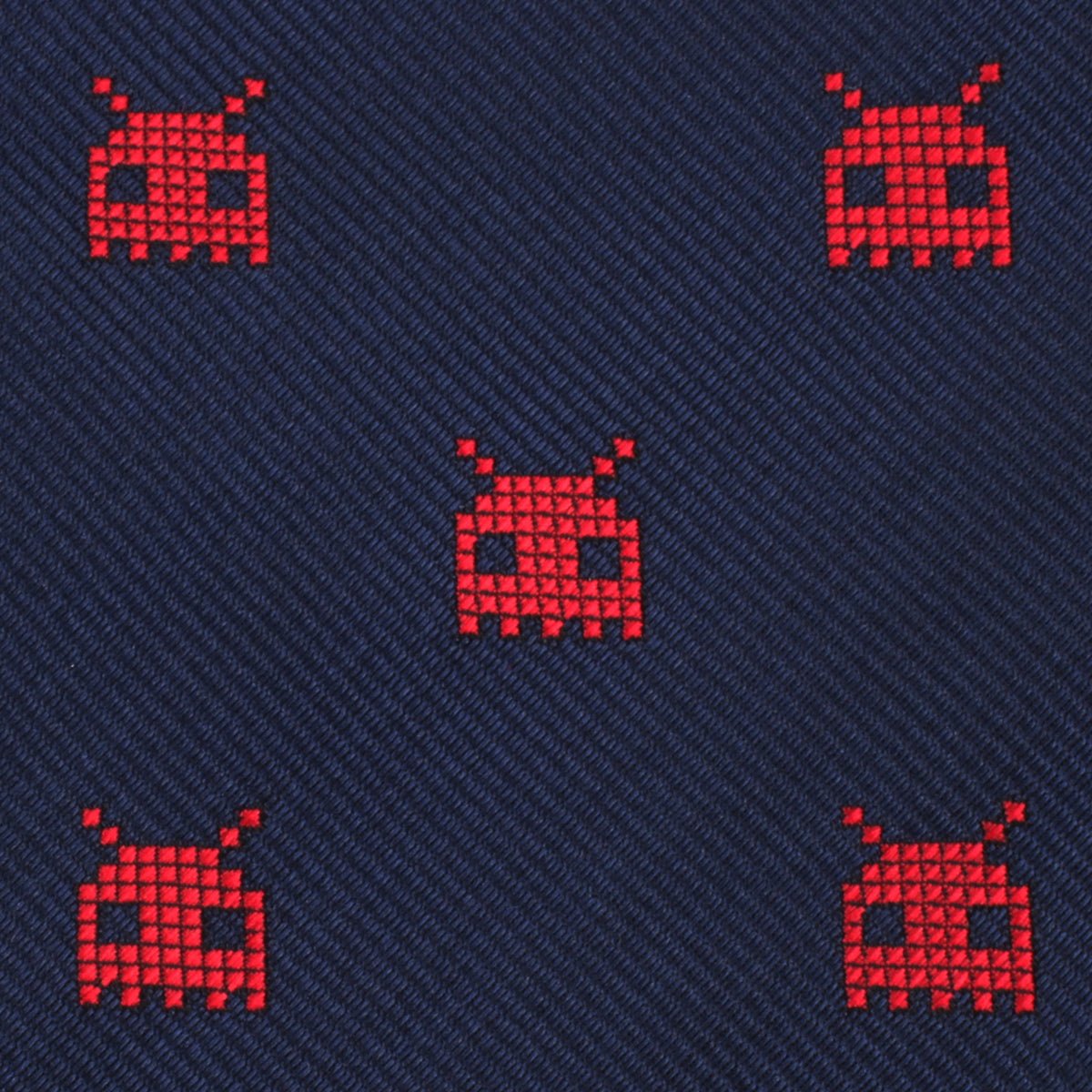 Red Pixel Monster Pocket Square