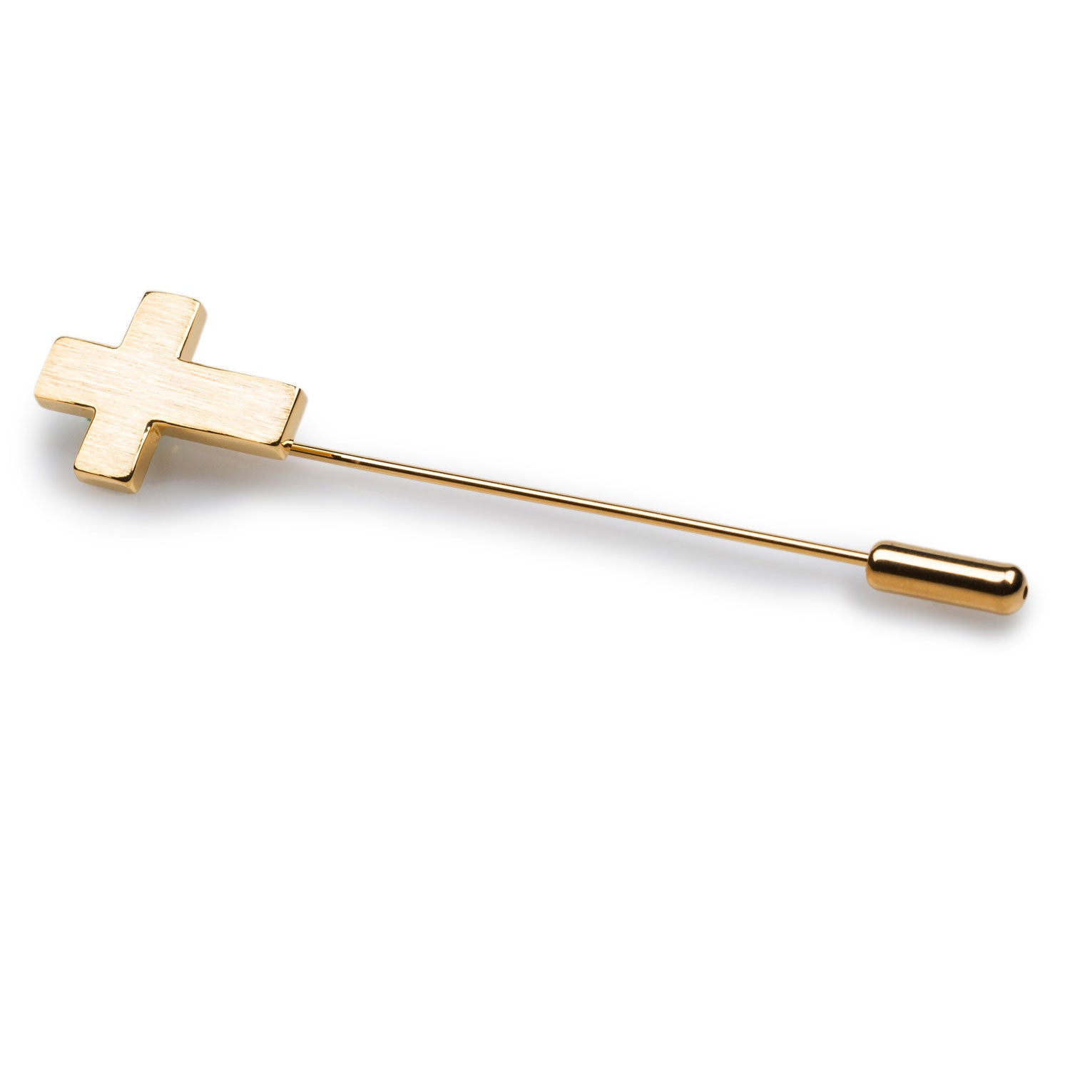 Gold Cross Lapel Pin