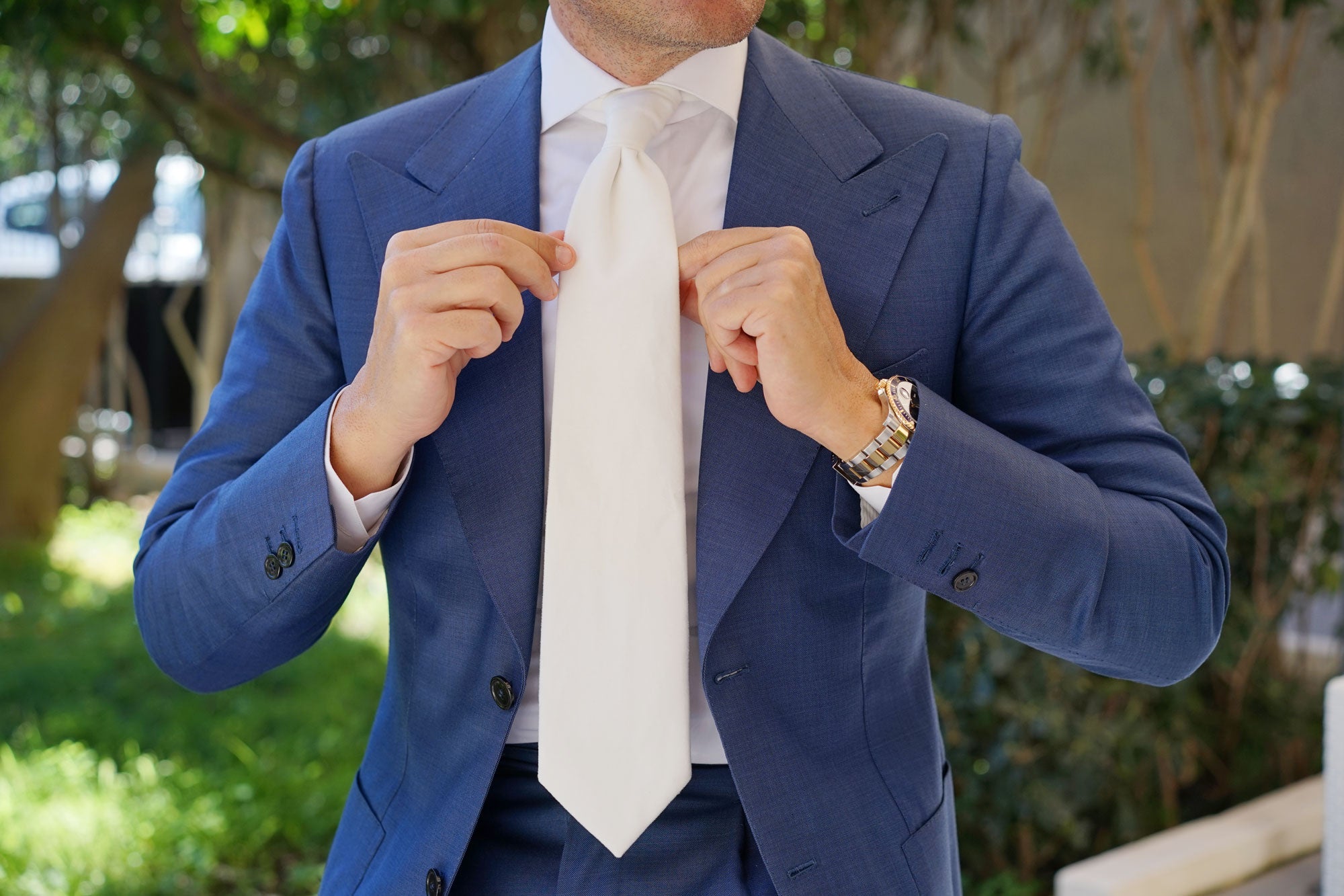 White Velvet Necktie