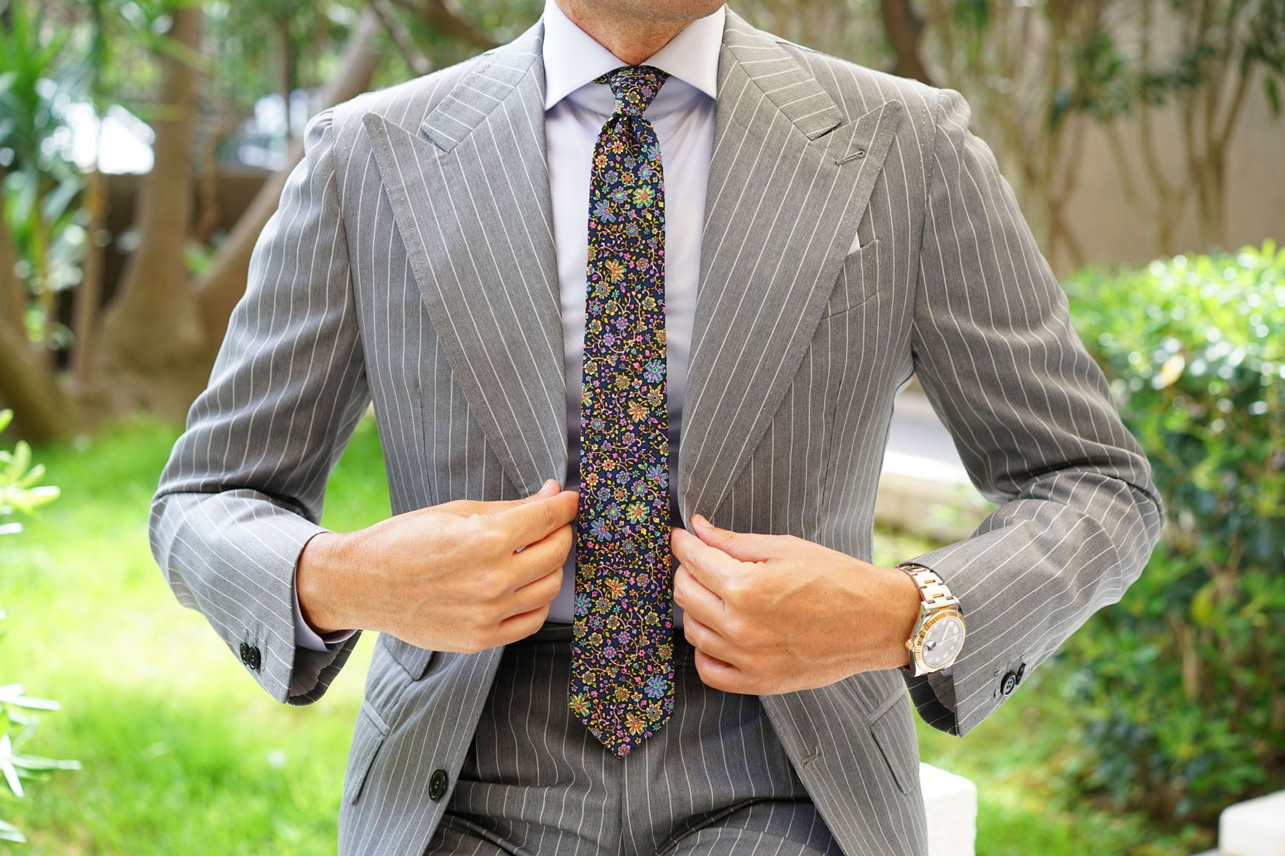 Tomba di Dante Floral Skinny Tie