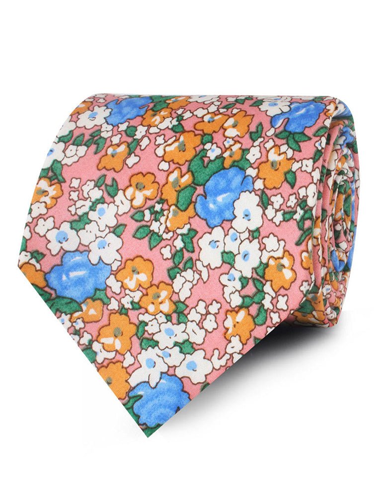 Panama Pink Floral Necktie