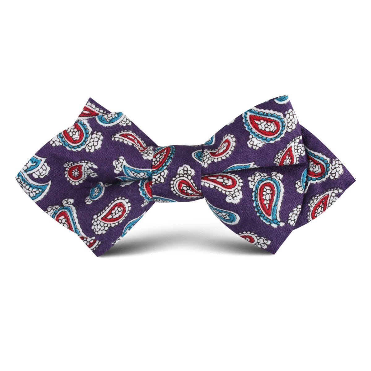 Lago di Bolsena Purple Paisley Kids Diamond Bow Tie