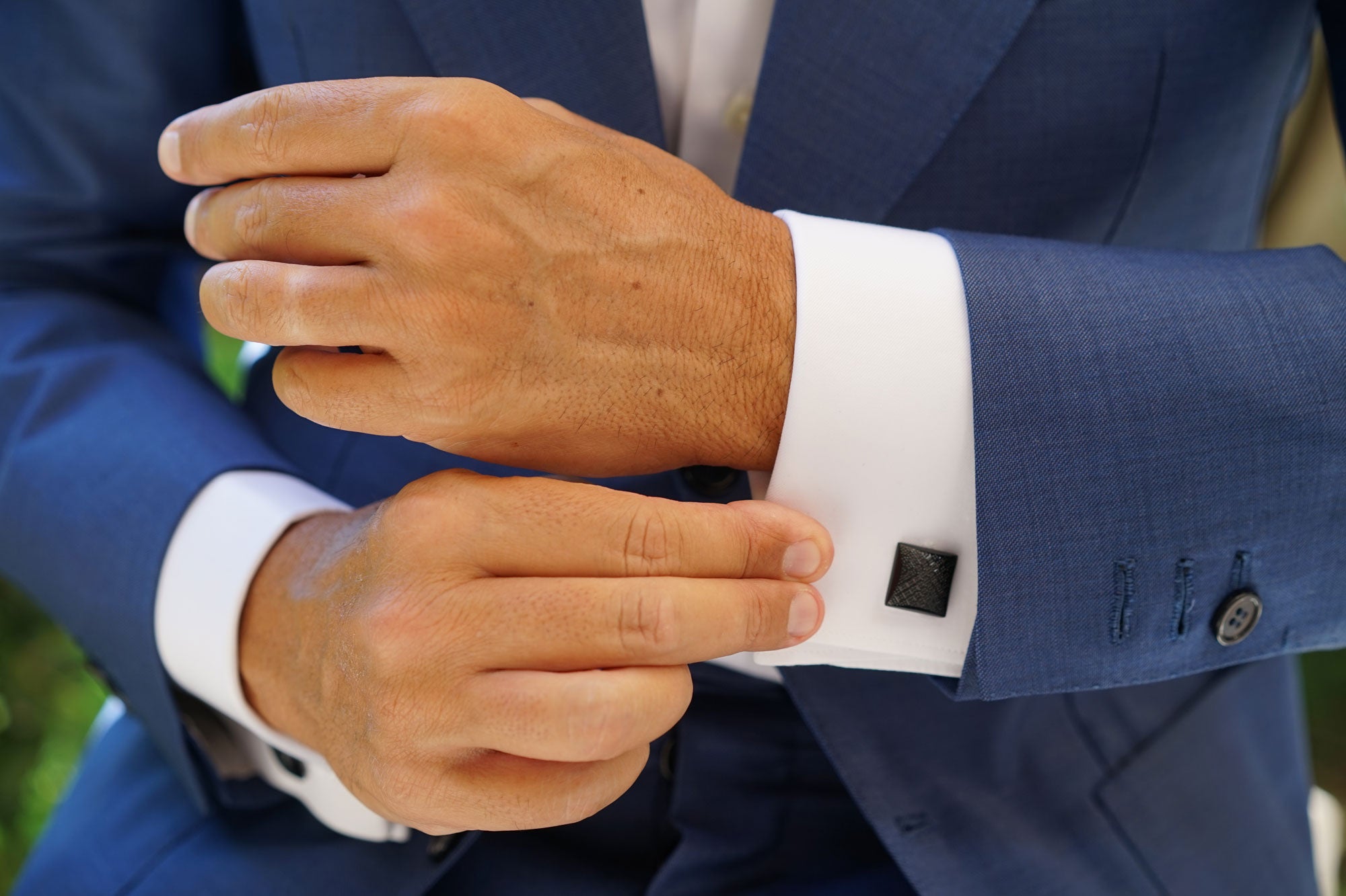 Isle of Man Black Square Cufflinks