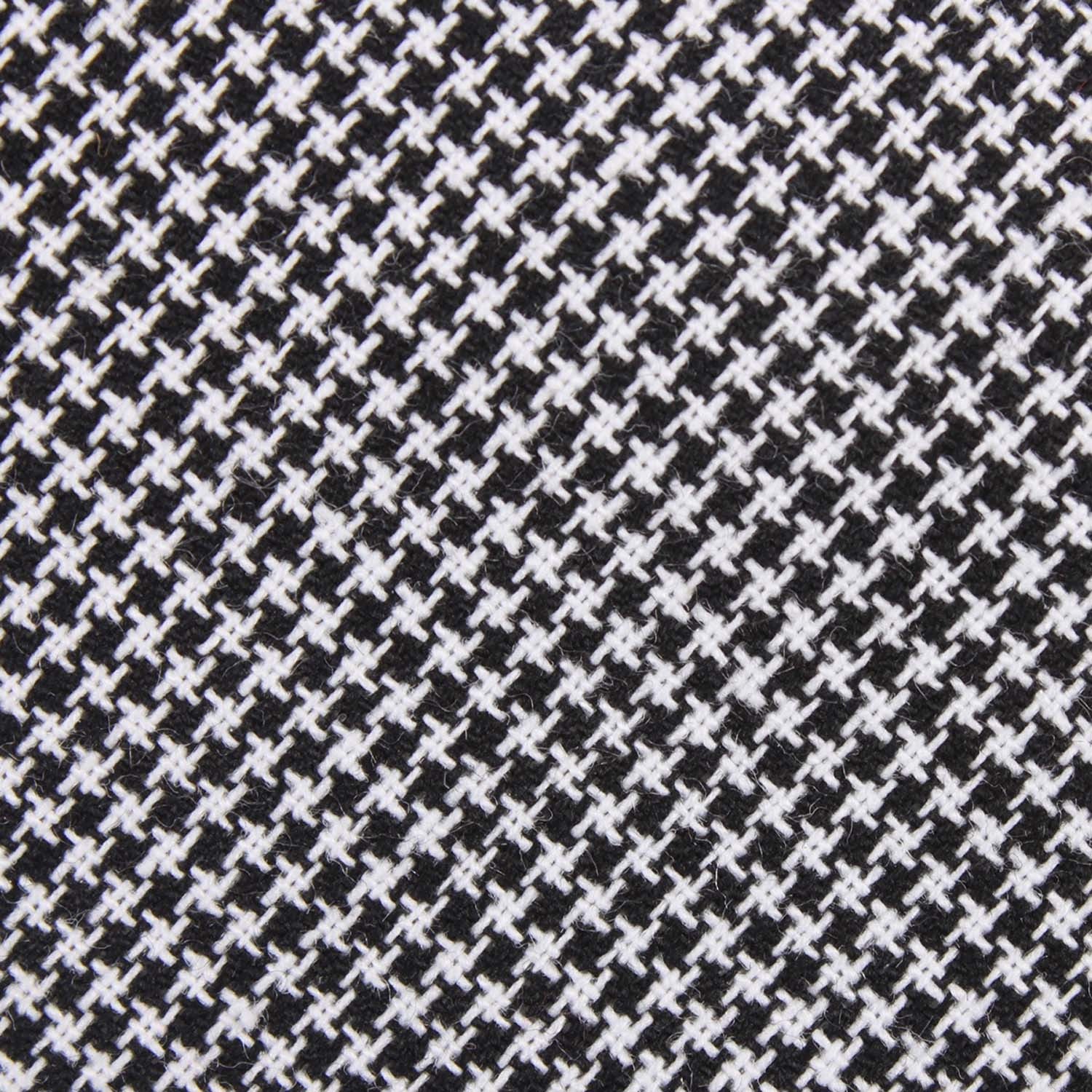 Black & White Houndstooth Cotton Pocket Square