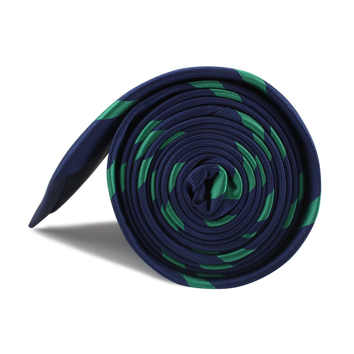 Navy Blue with Green Stripes Necktie