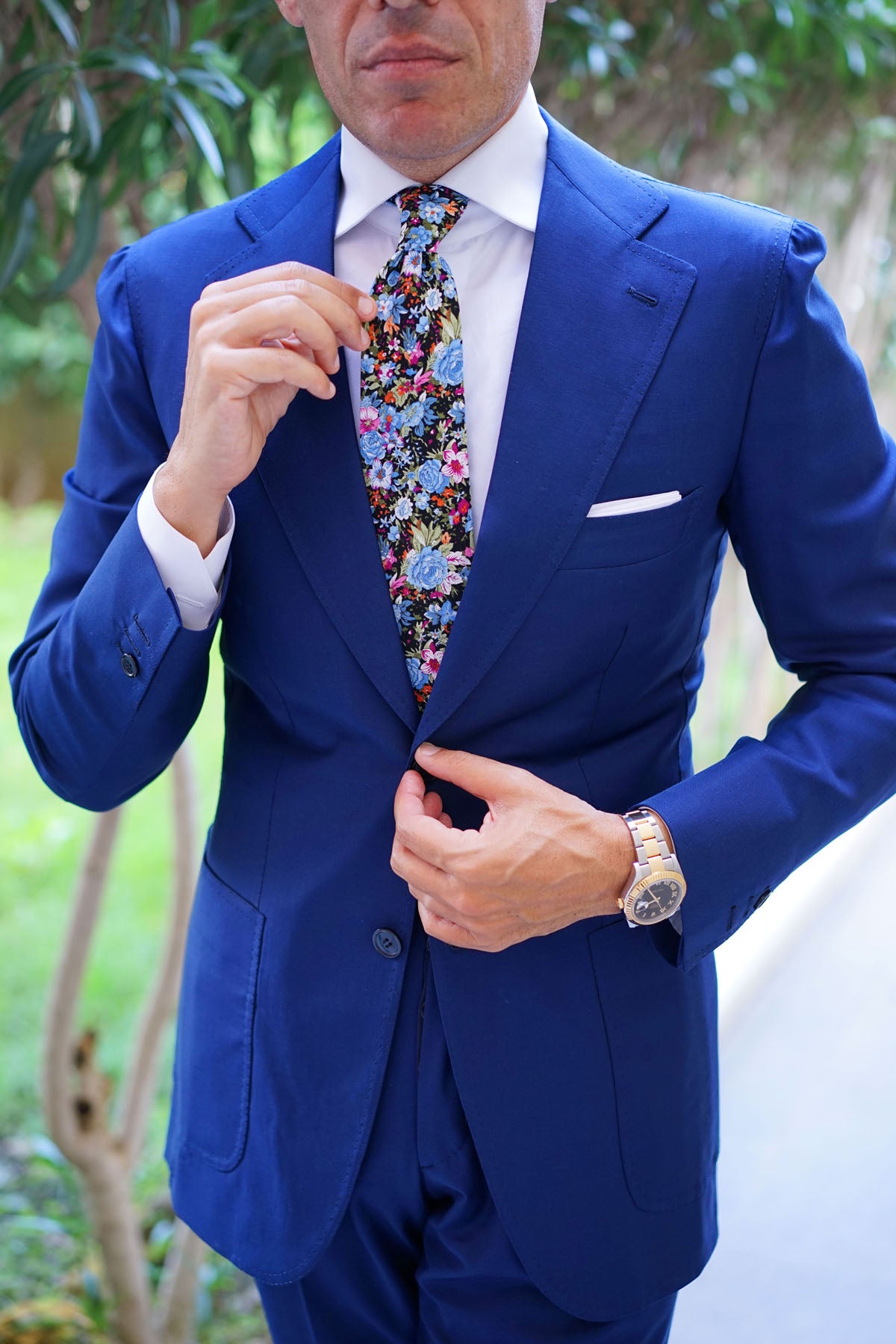 Scoglio D'Africa Violet Floral Tie