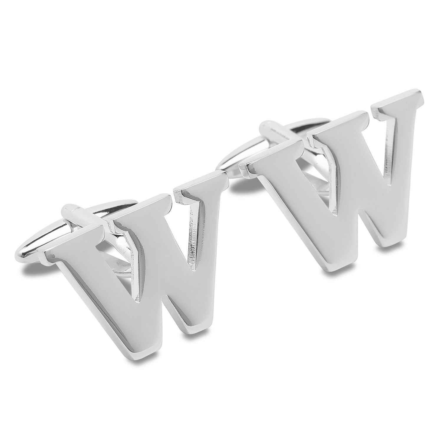 Letter W Silver Cufflinks