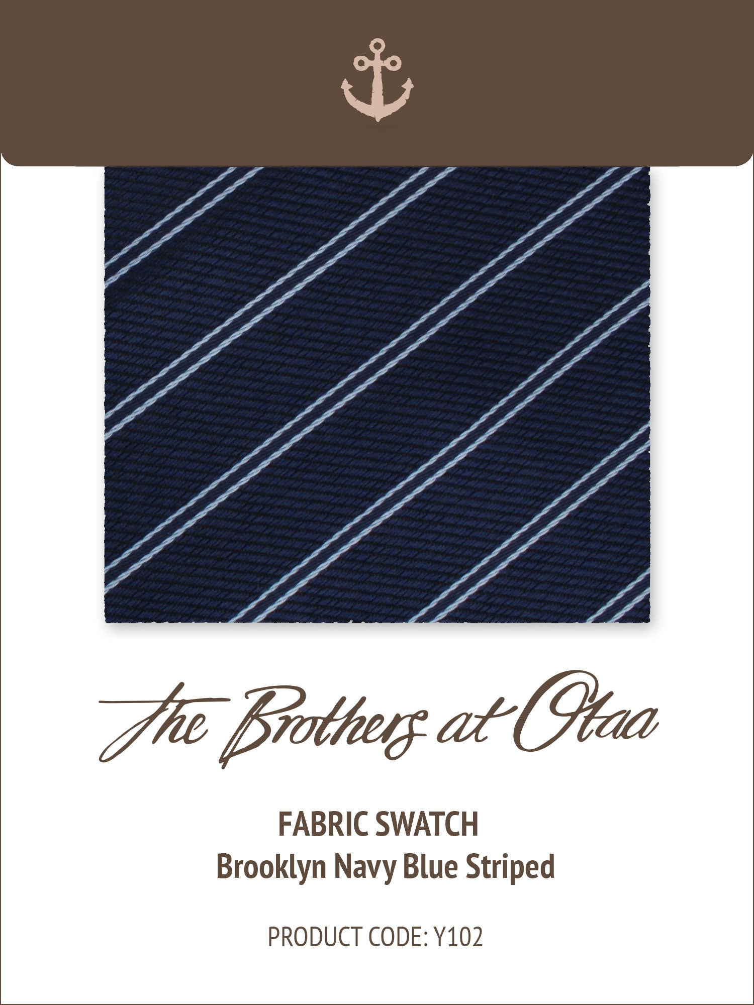 Fabric Swatch (Y102) - Brooklyn Navy Blue Striped