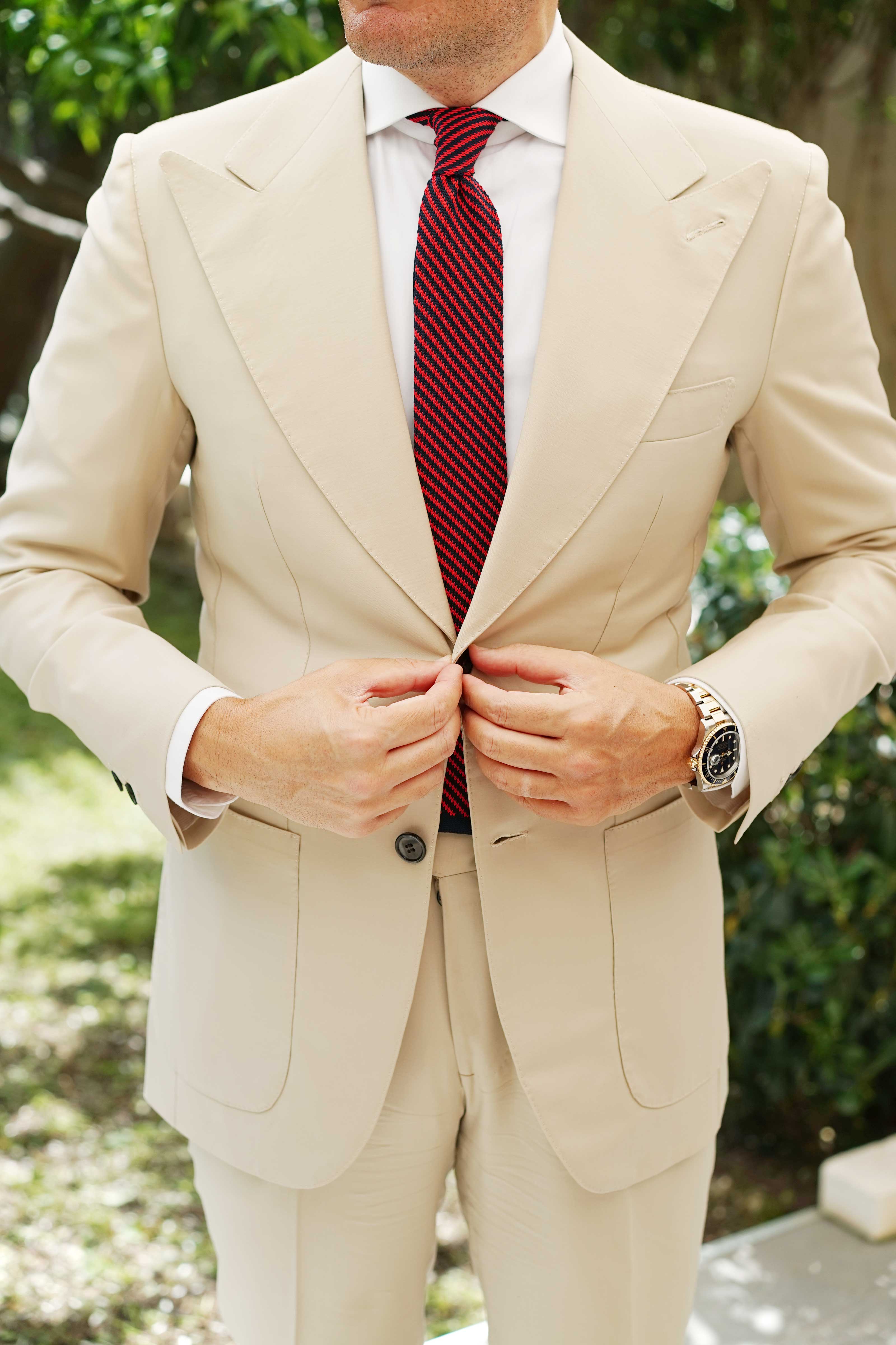 Eldred Red Knitted Tie