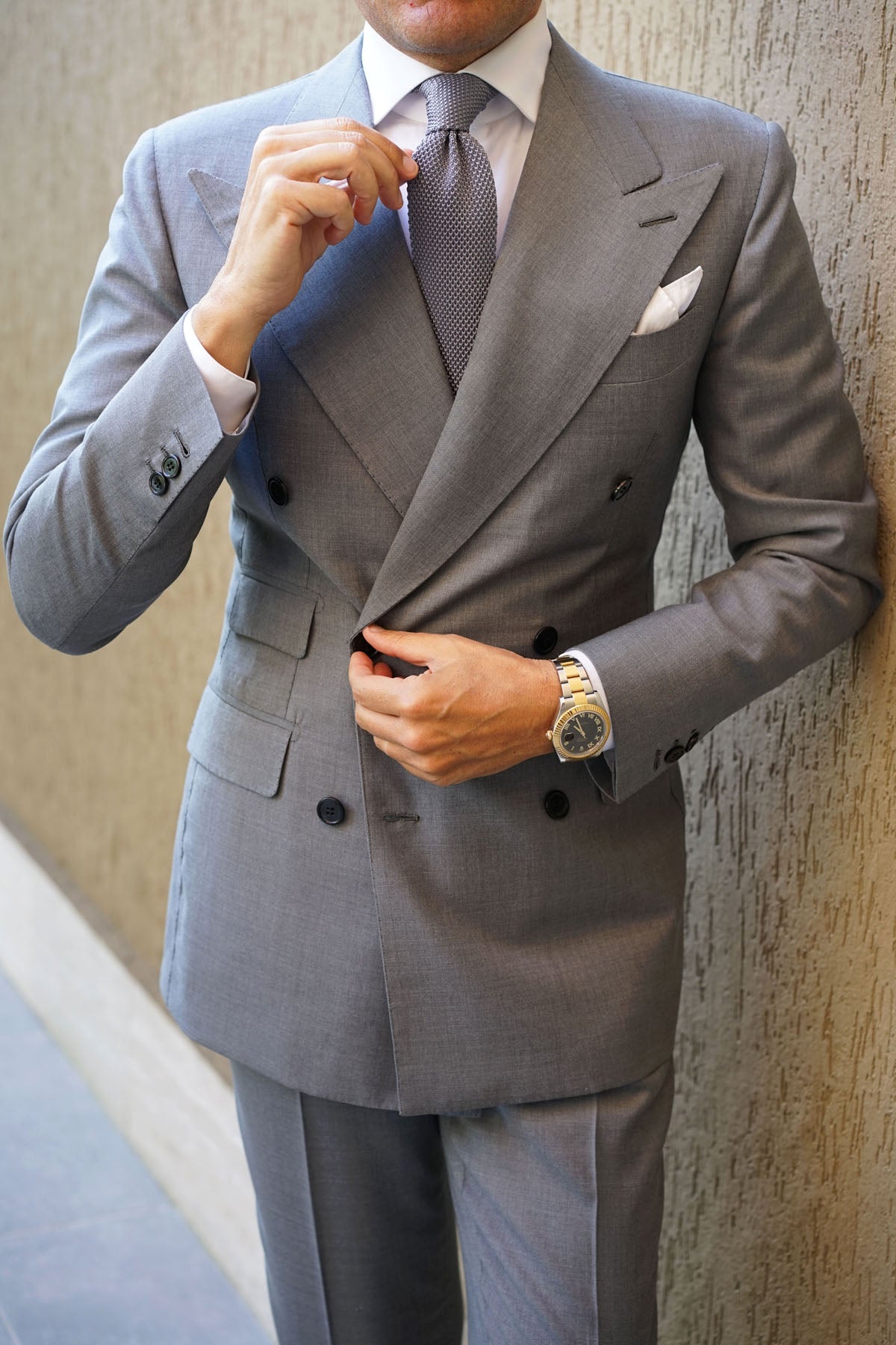 Charcoal Grey Knitted Tie