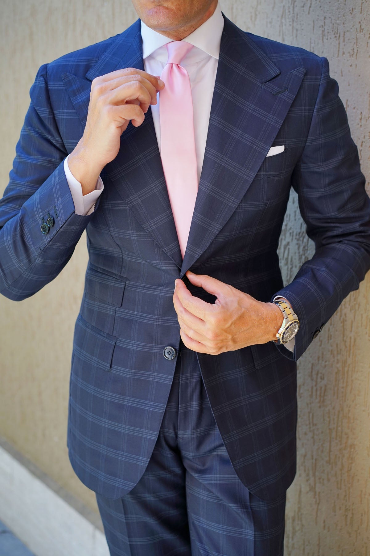 Rose Pink Satin Skinny Tie