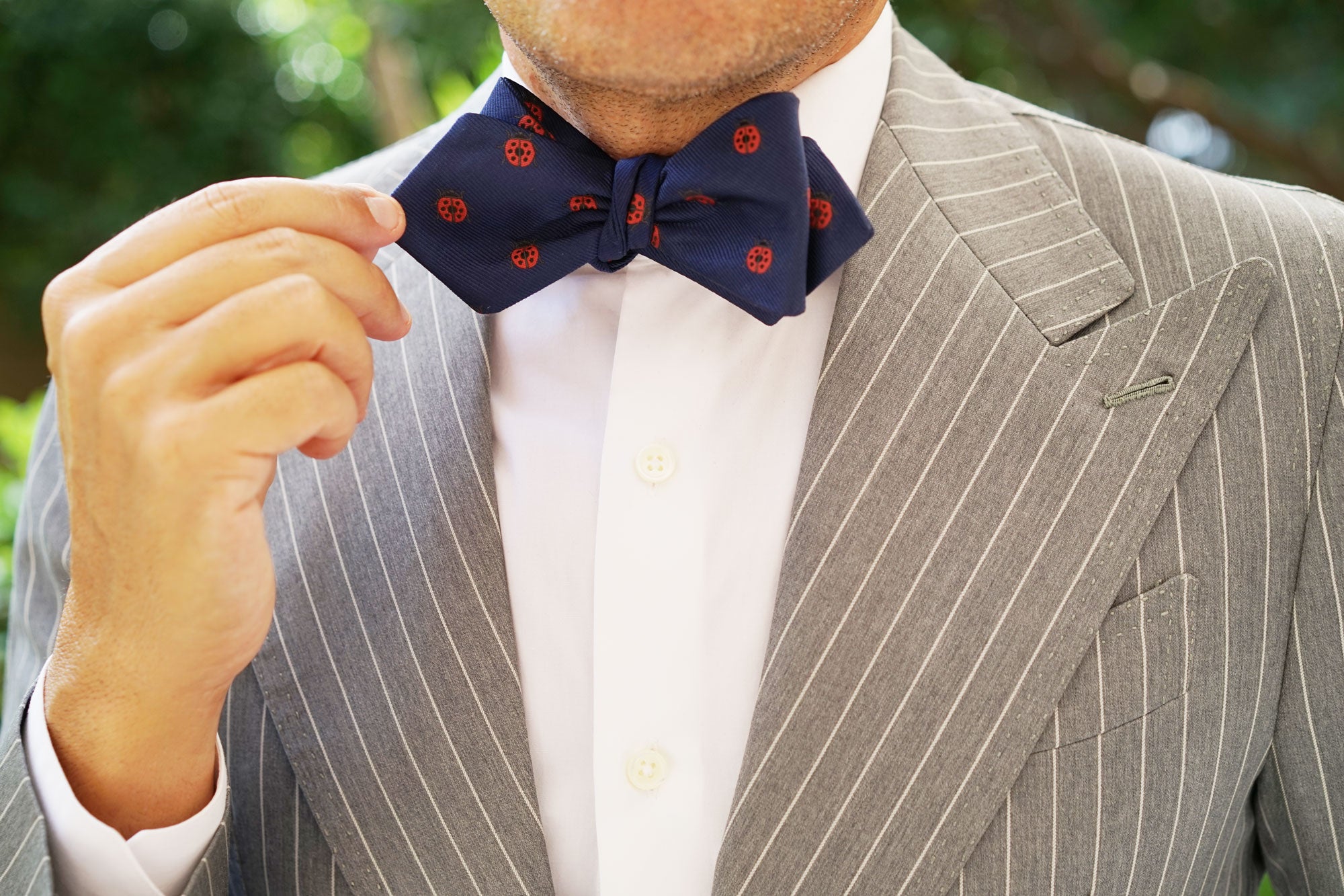 Ladybird Beetle Diamond Self Bow Tie