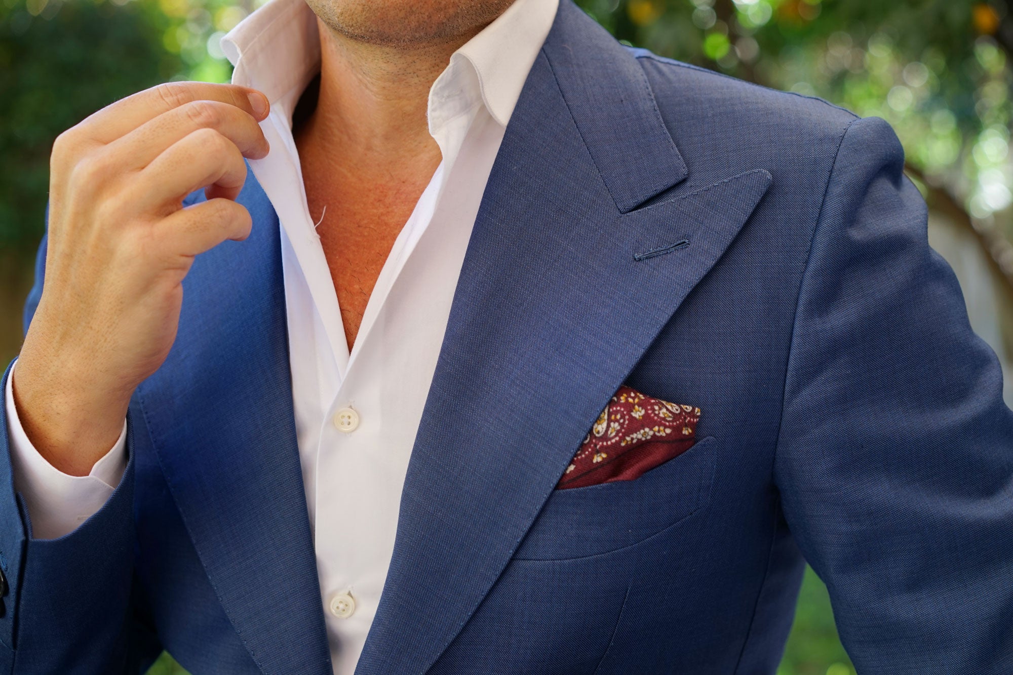 Mountbatten Burgundy Wool Pocket Square