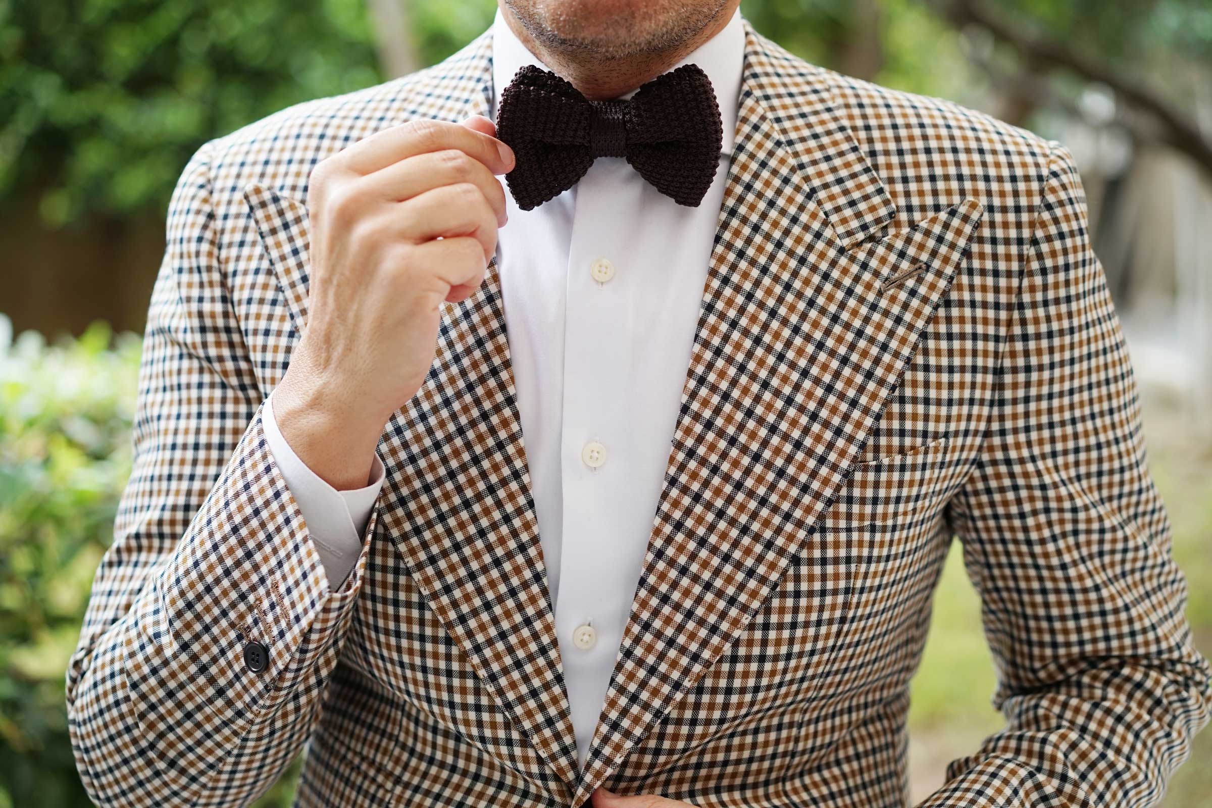 Brown Knitted Bow Tie